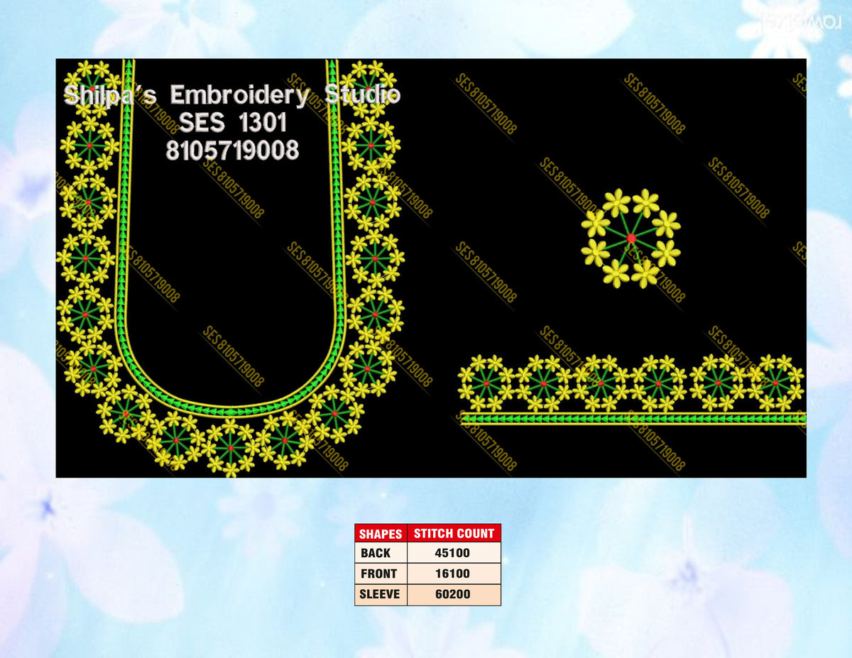 Embroidery Designs 1301-1400 Series