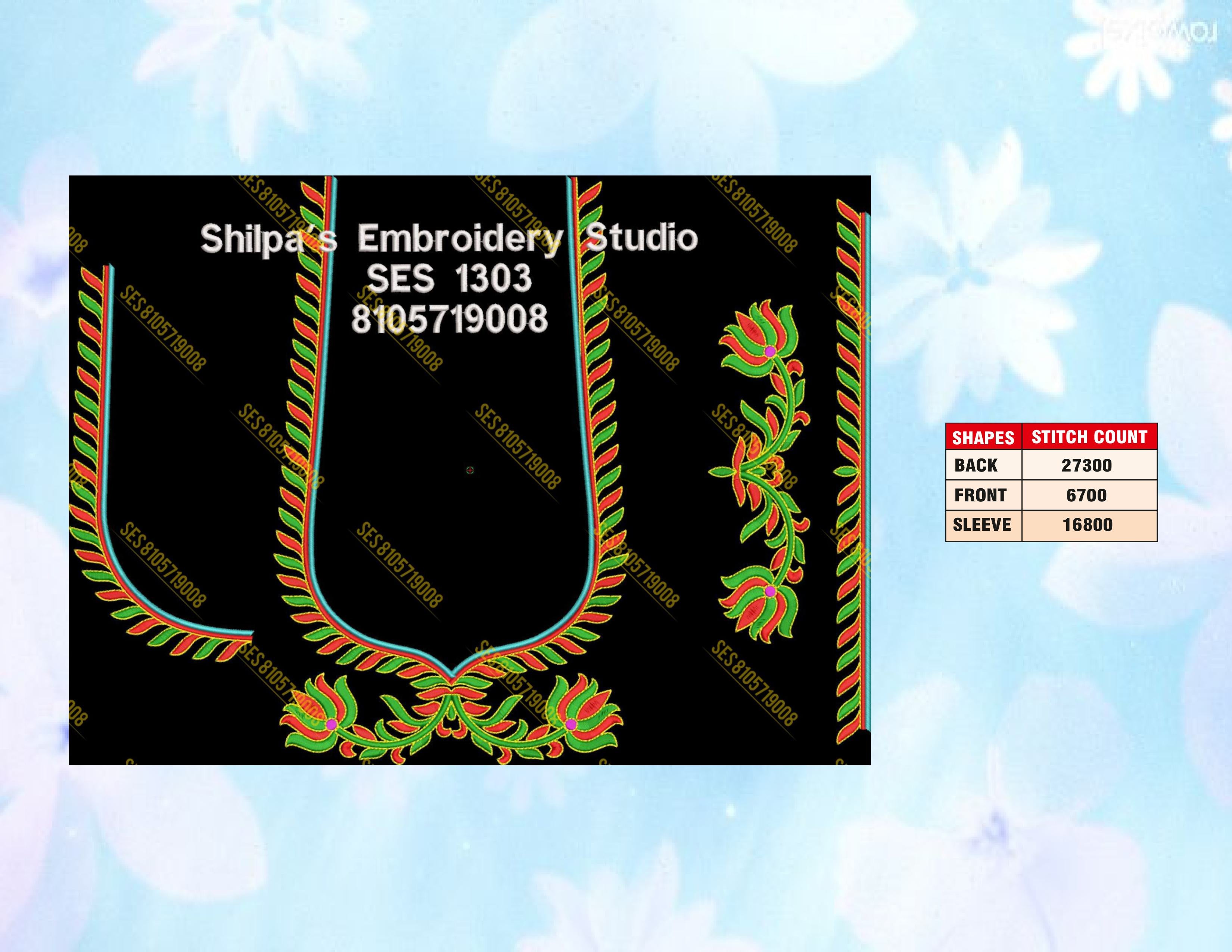 Embroidery Designs 1301-1400 Series