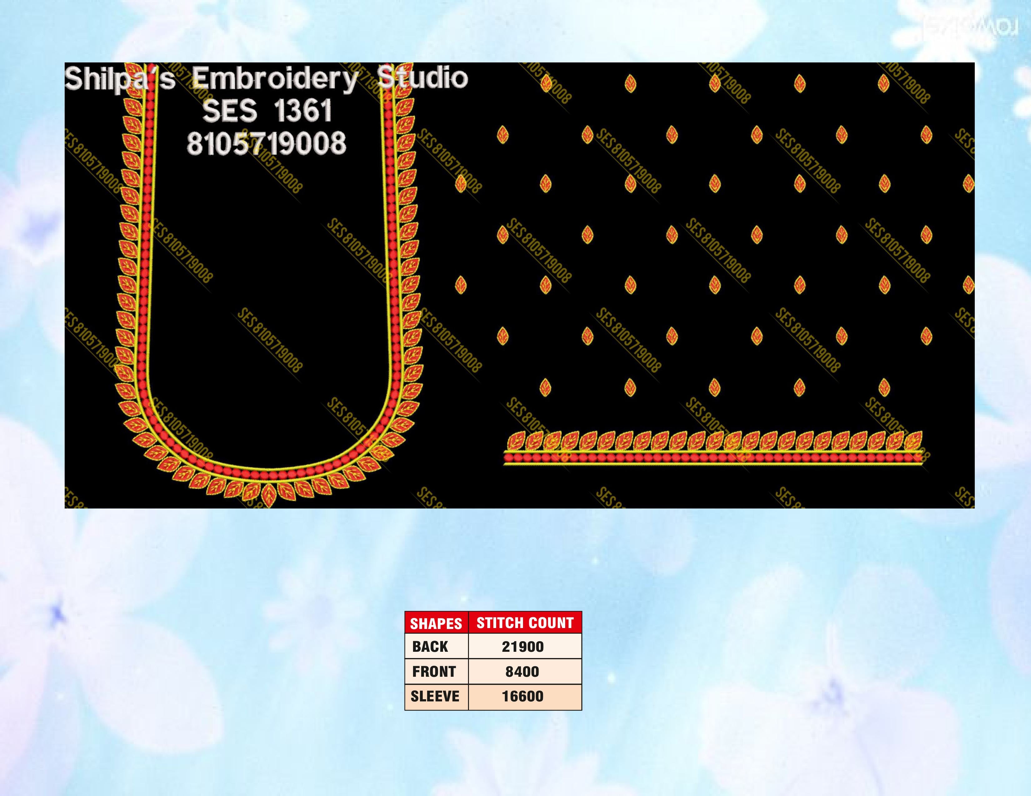 Embroidery Designs 1301-1400 Series