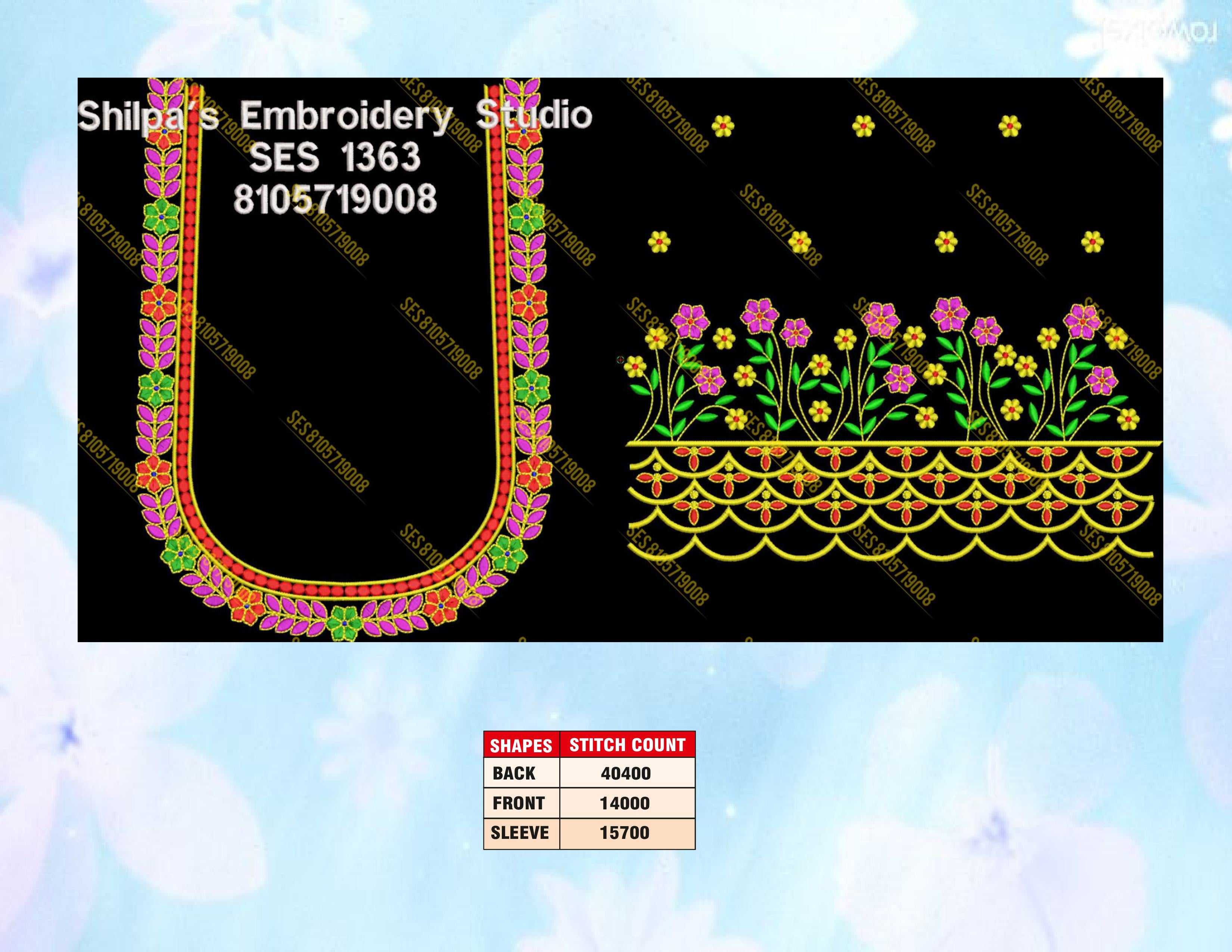 Embroidery Designs 1301-1400 Series