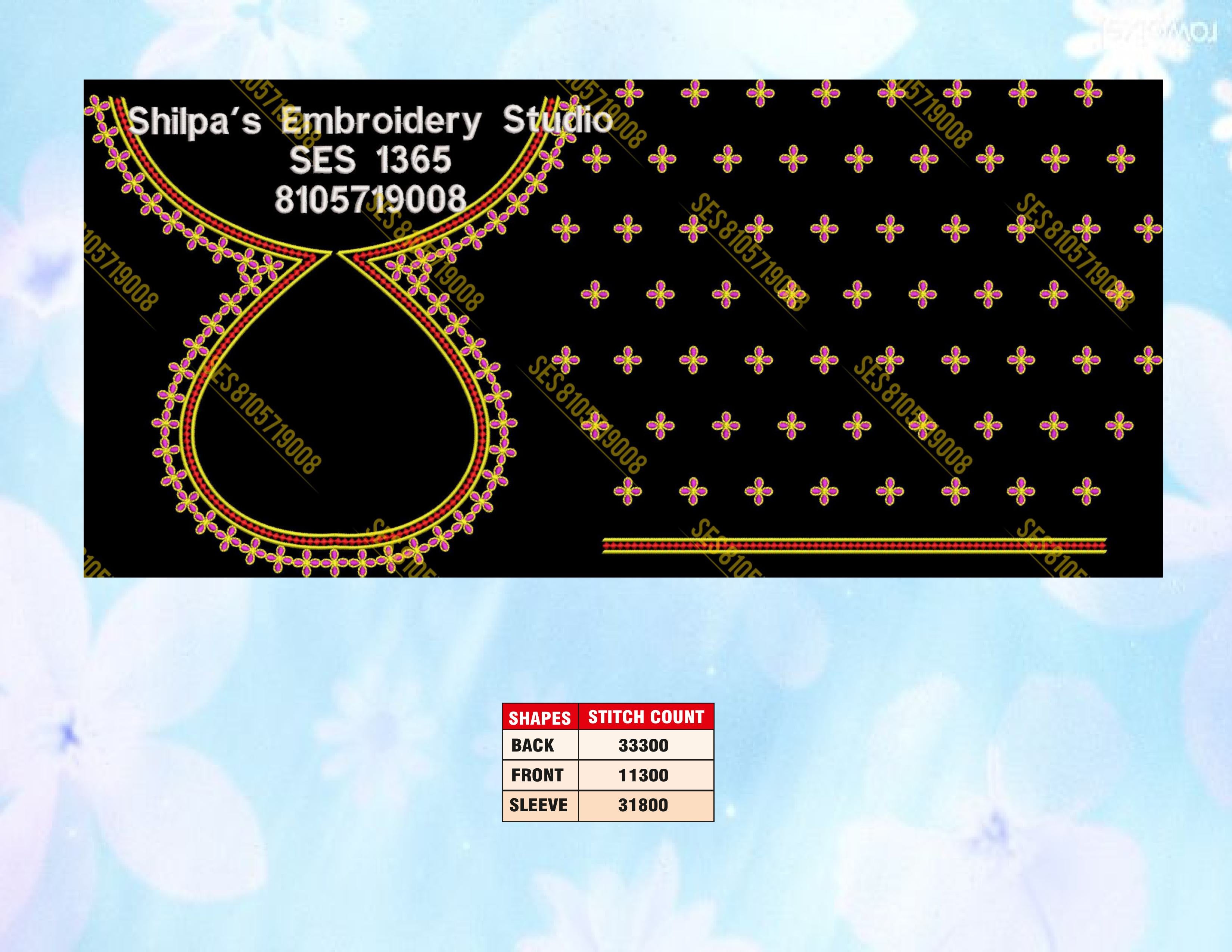 Embroidery Designs 1301-1400 Series