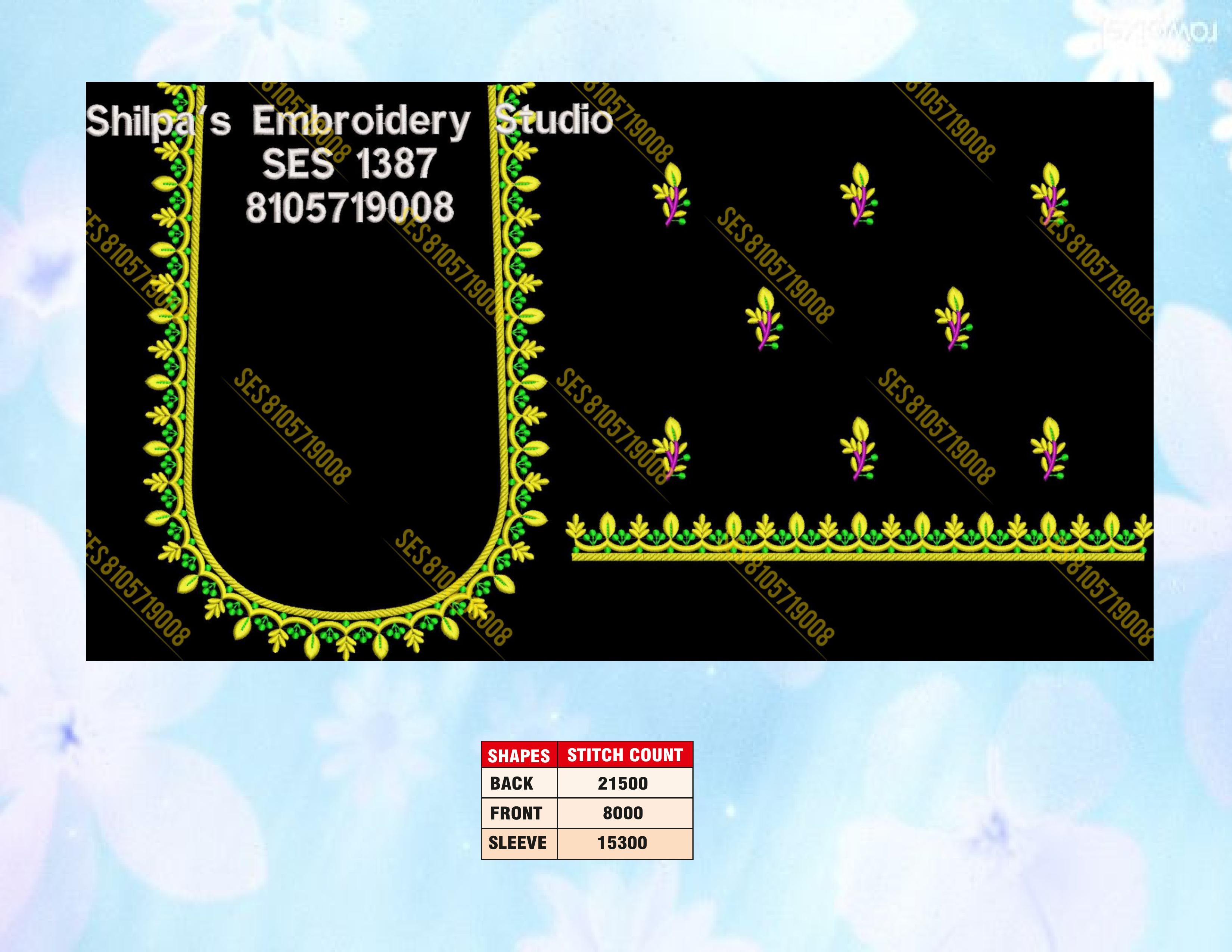 Embroidery Designs 1301-1400 Series