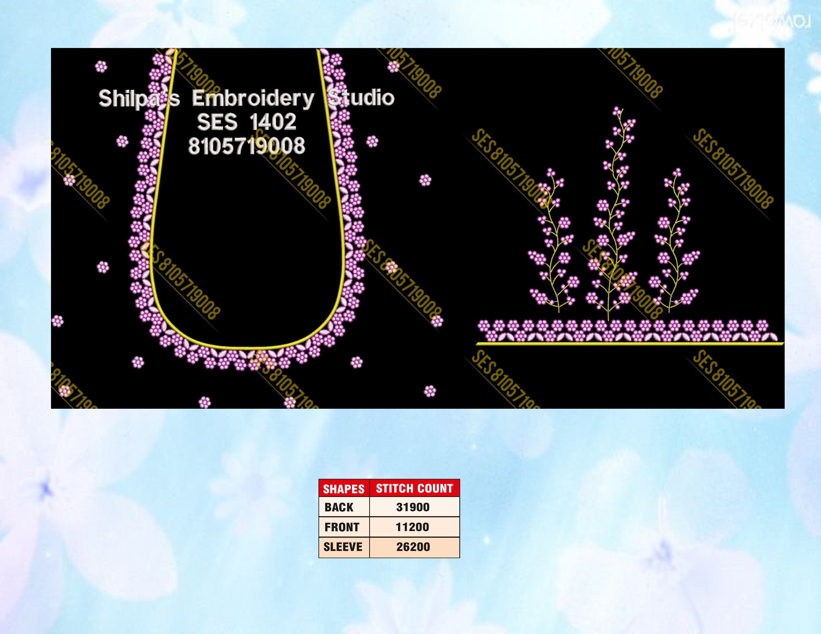 Embroidery Designs 1401-1500 Series