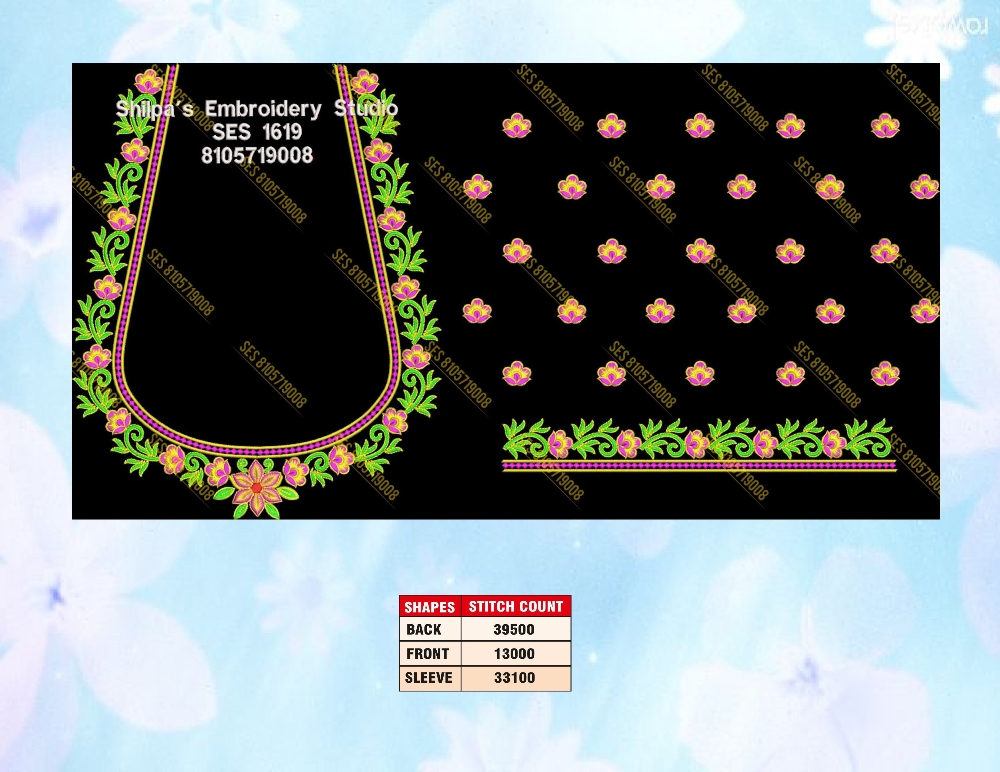 Embroidery Designs 1601-1700 Series