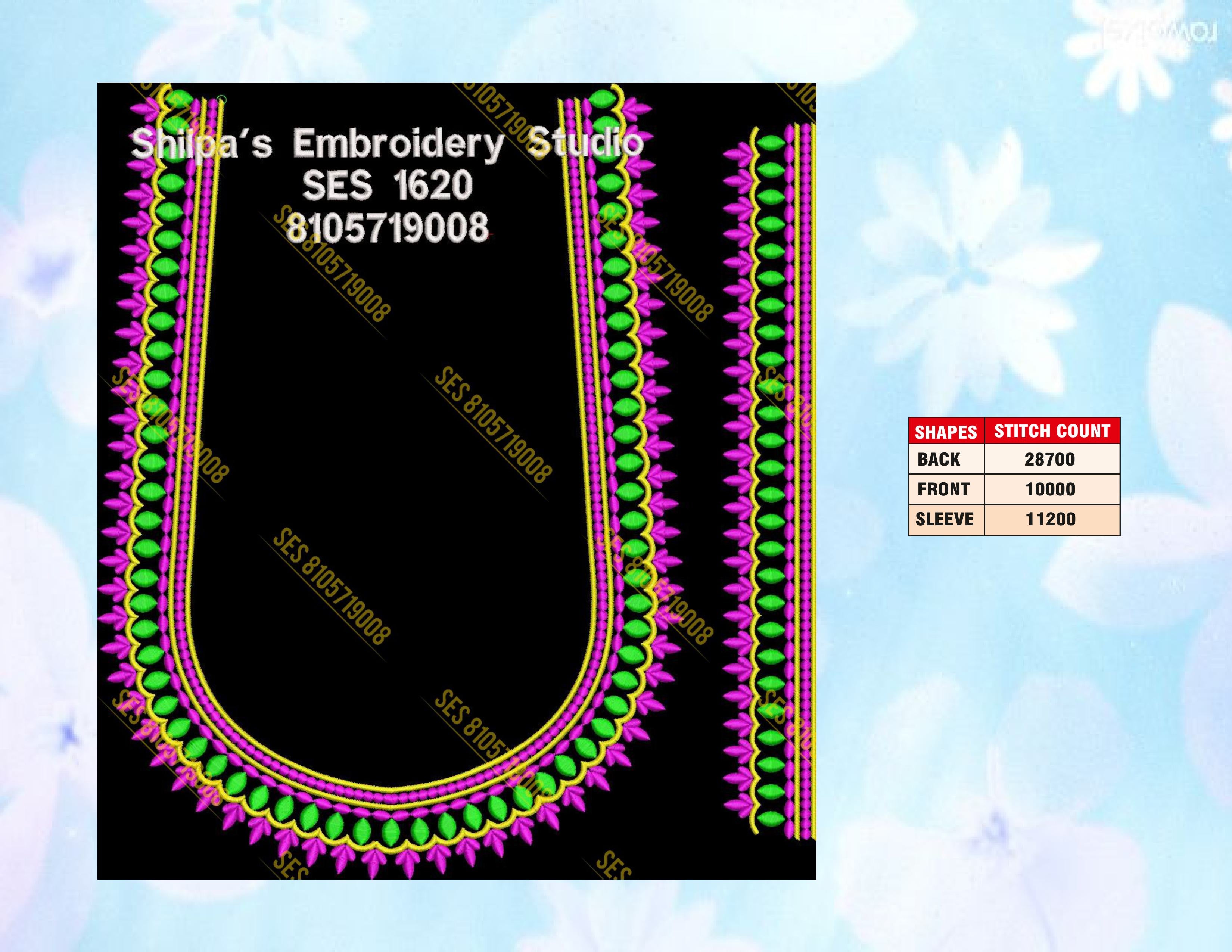 Embroidery Designs 1601-1700 Series