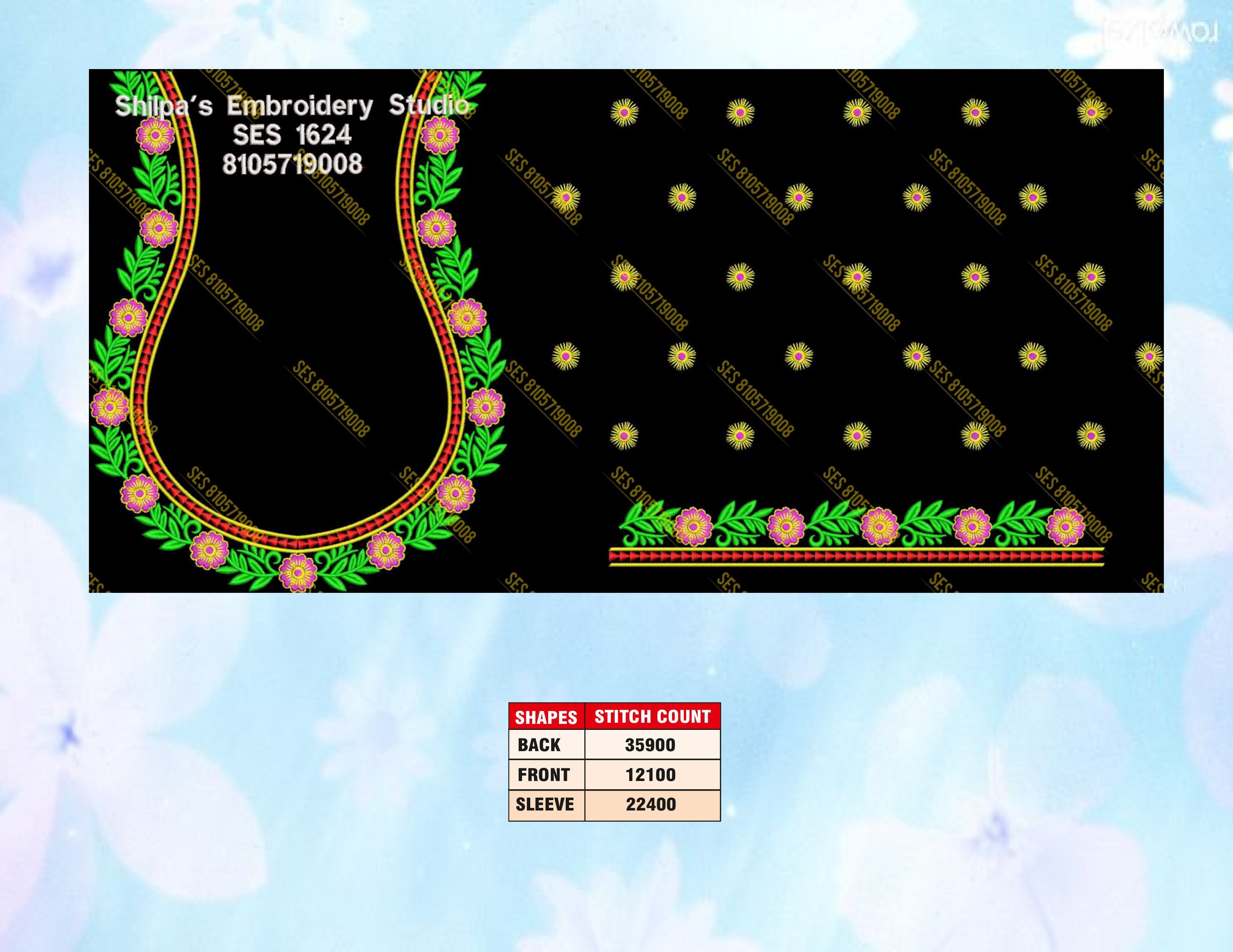 Embroidery Designs 1601-1700 Series