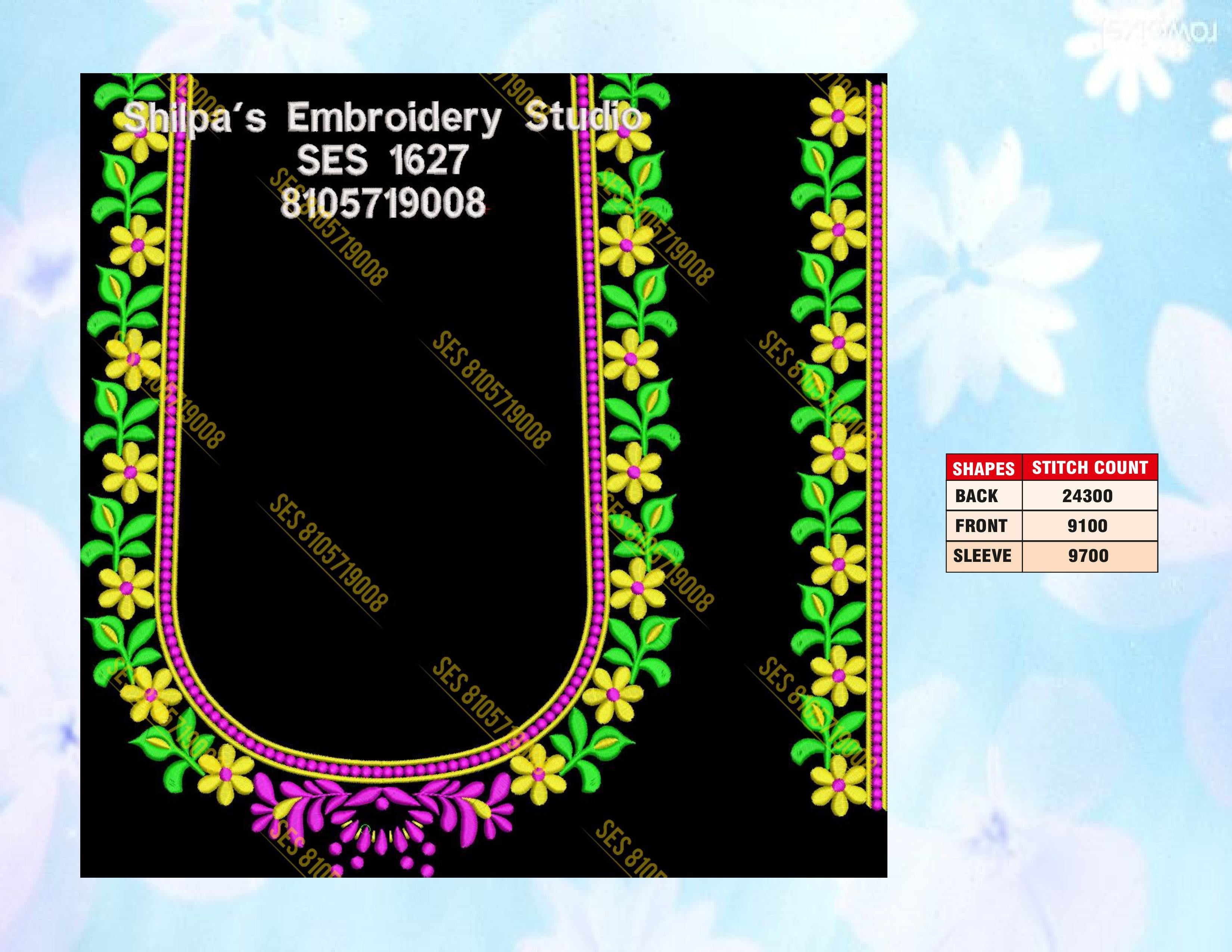 Embroidery Designs 1601-1700 Series