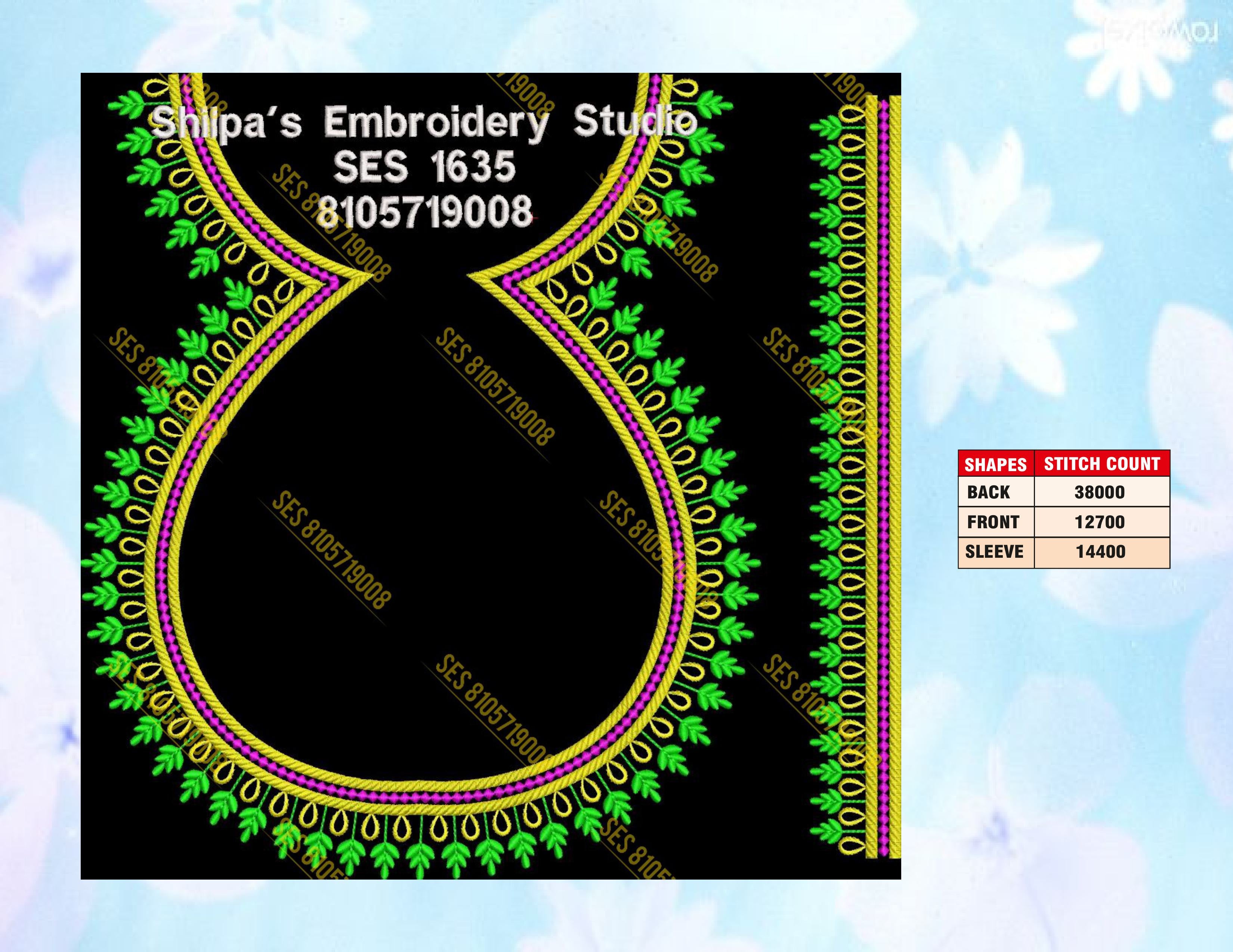 Embroidery Designs 1601-1700 Series