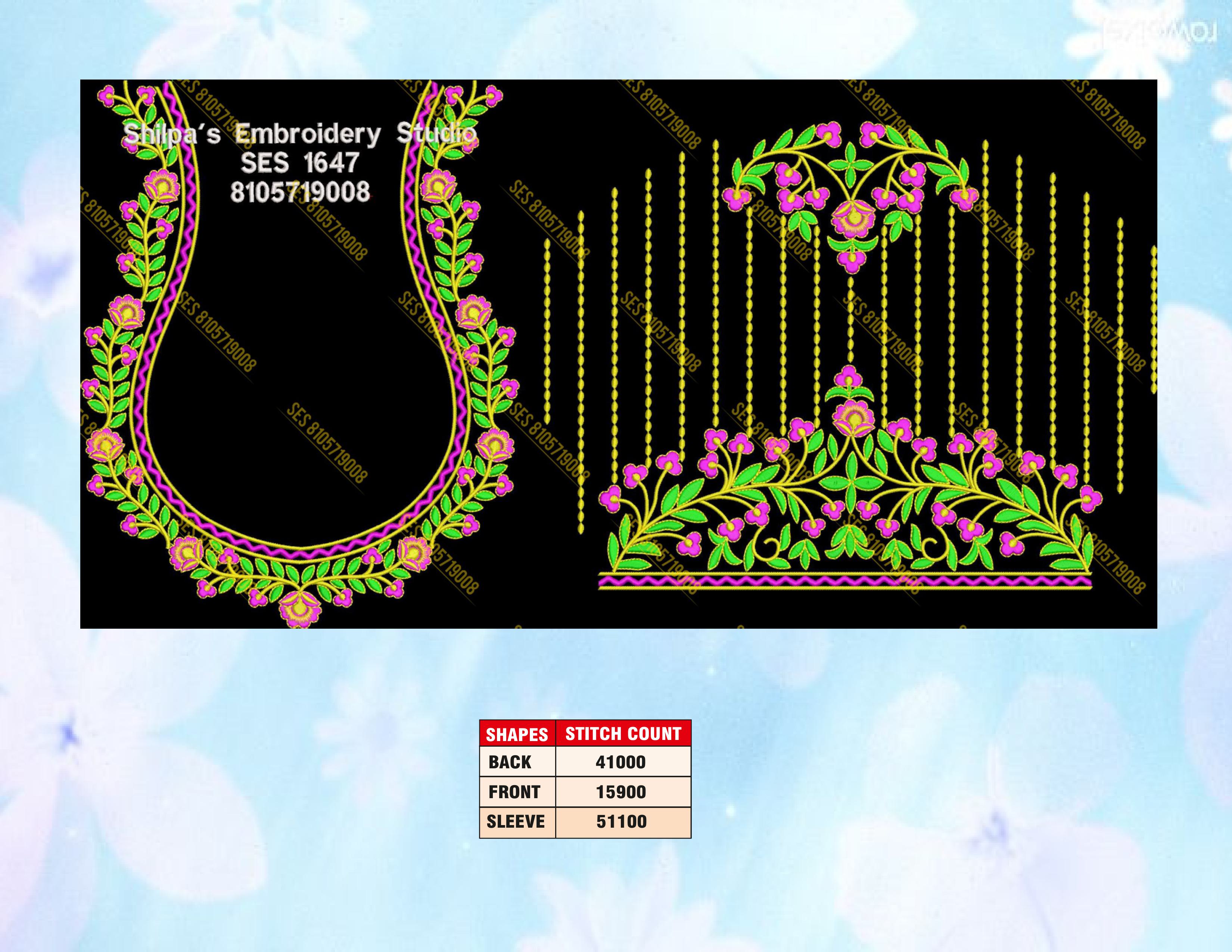 Embroidery Designs 1601-1700 Series