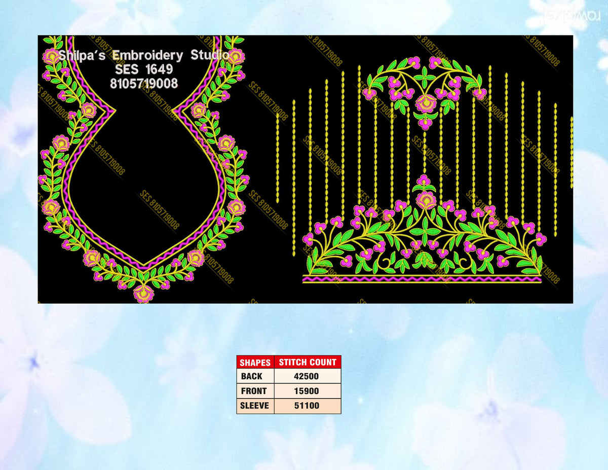 Embroidery Designs 1601-1700 Series