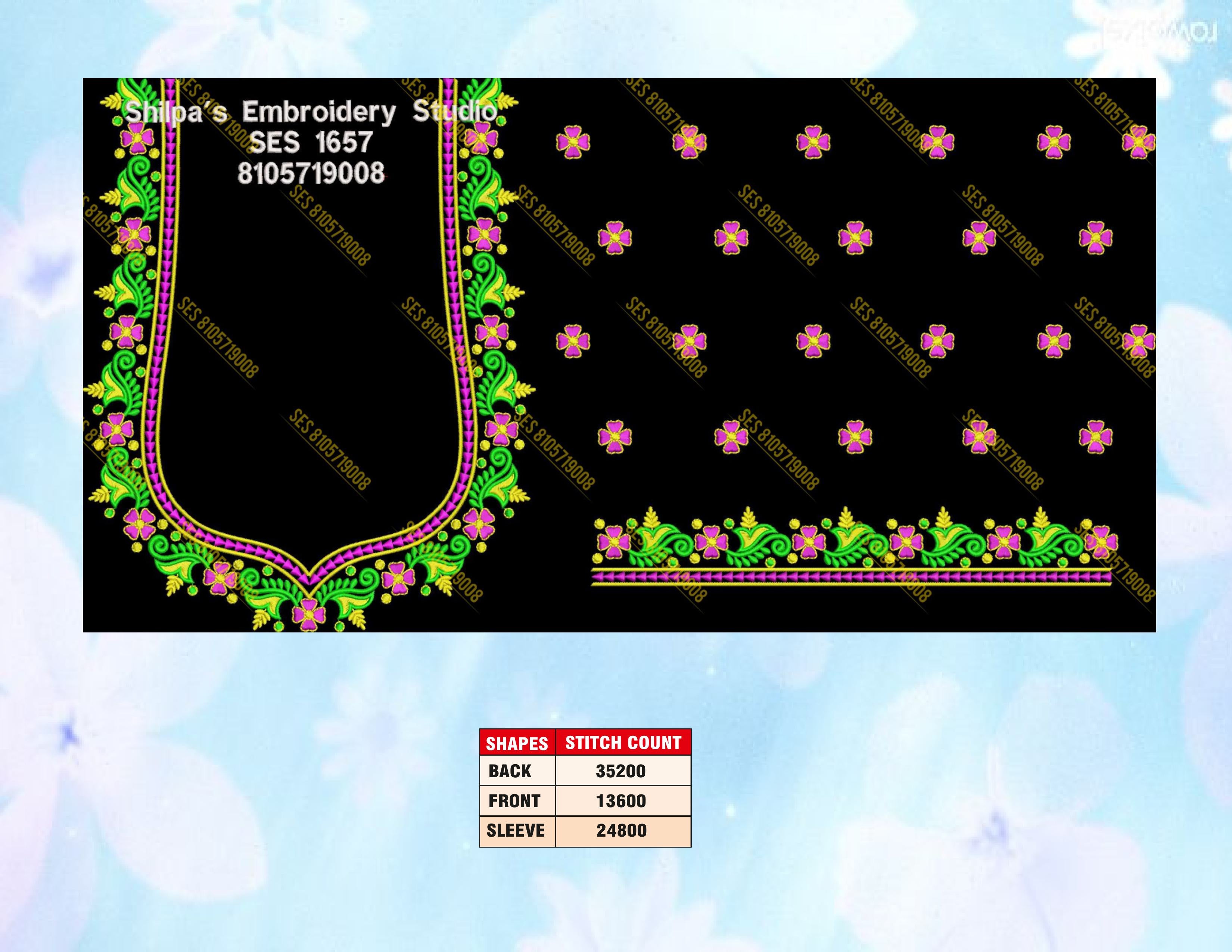 Embroidery Designs 1601-1700 Series