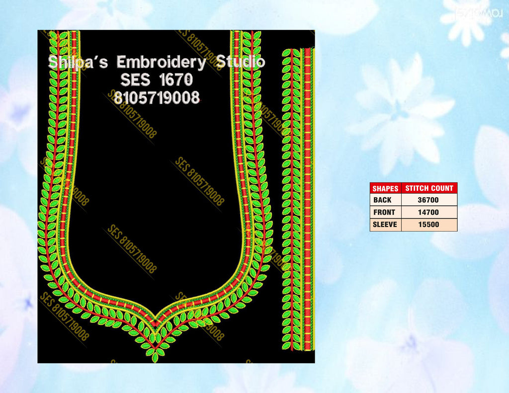 Embroidery Designs 1601-1700 Series