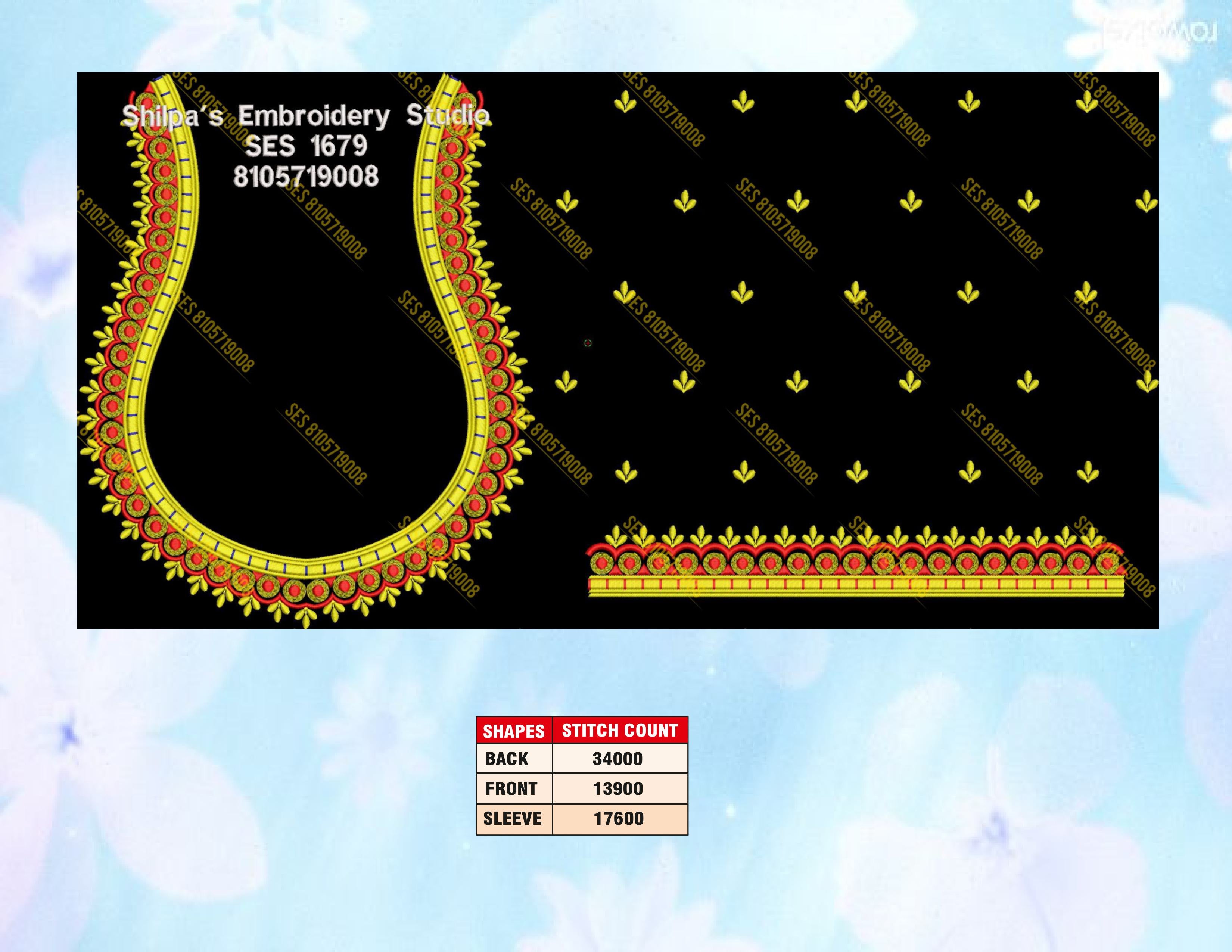 Embroidery Designs 1601-1700 Series