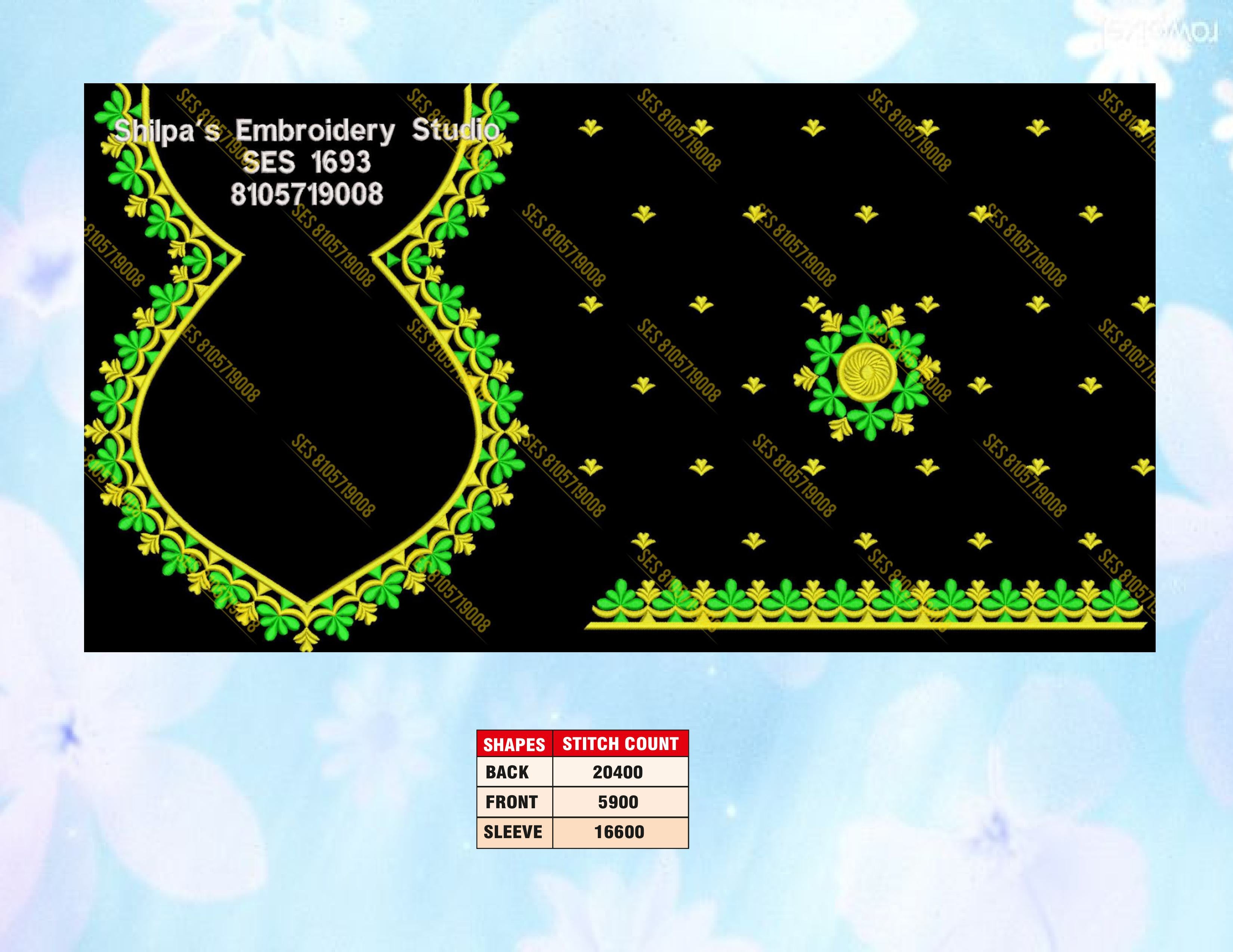 Embroidery Designs 1601-1700 Series
