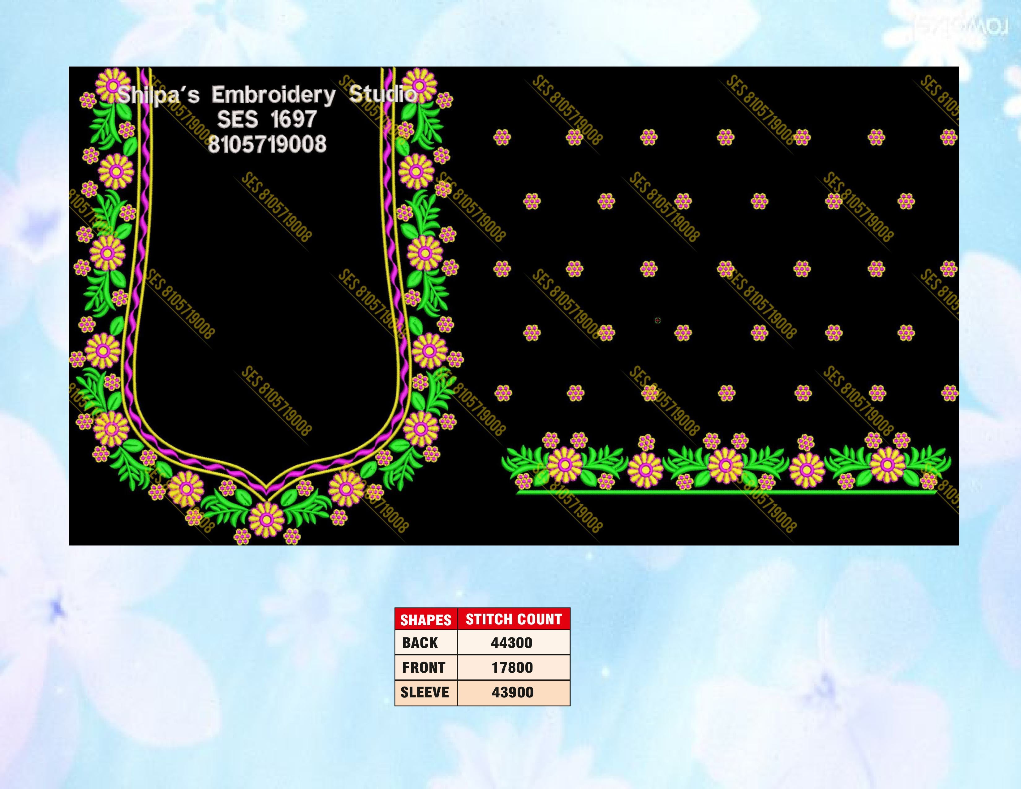 Embroidery Designs 1601-1700 Series