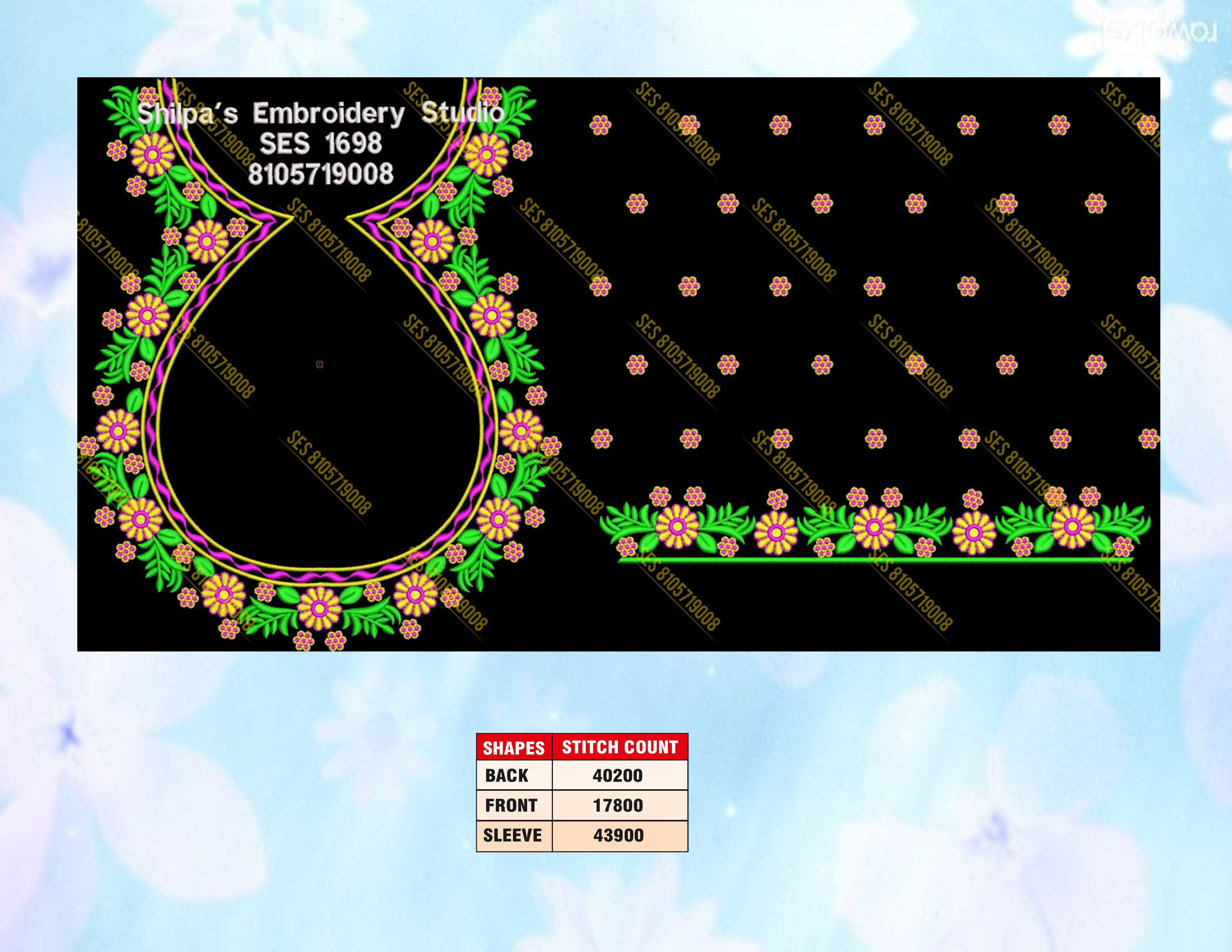 Embroidery Designs 1601-1700 Series