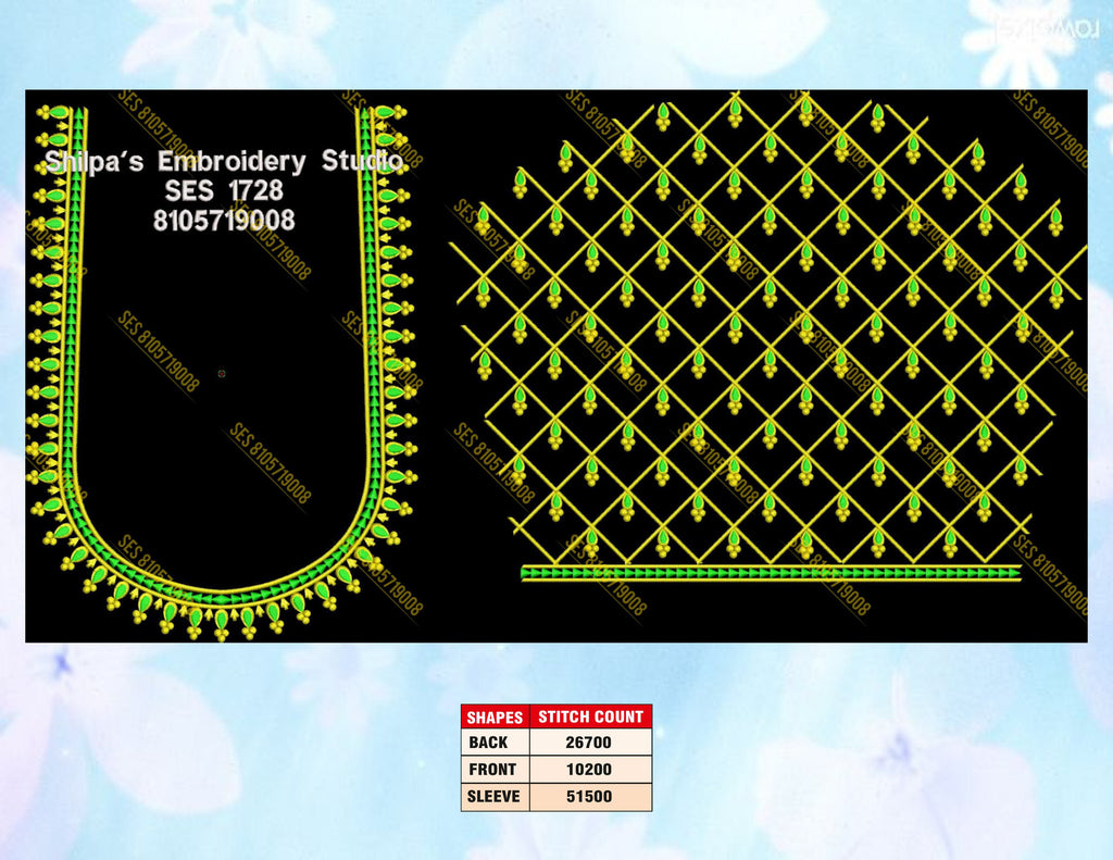 Embroidery Designs 1701-1800 Series
