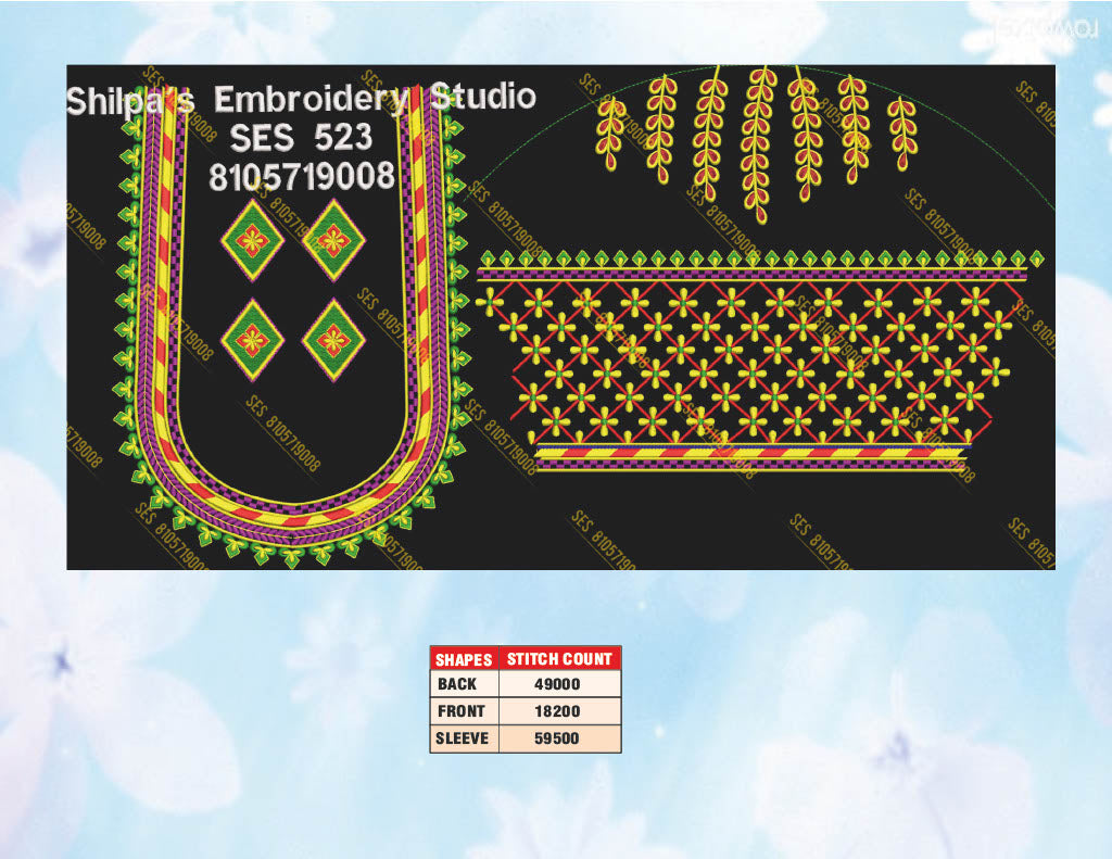 Embroidery Designs 501-600 Series