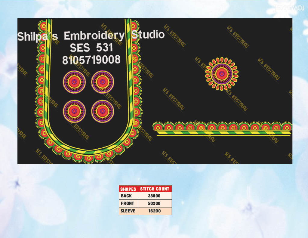 Embroidery Designs 501-600 Series