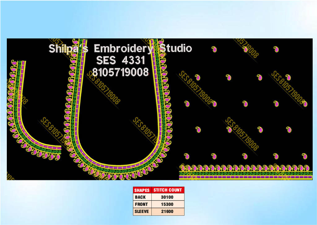 Embroidery Designs 4301-4400 Series