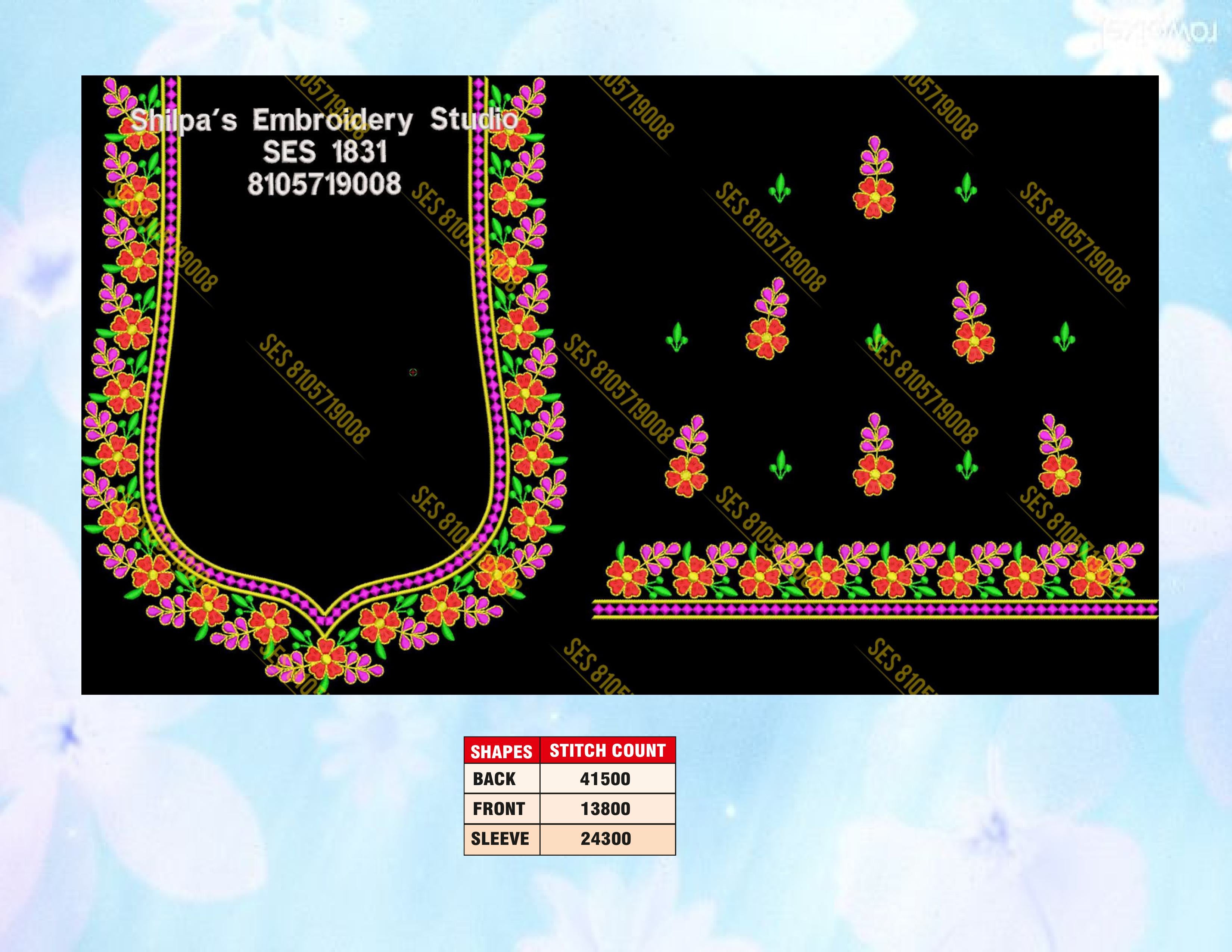 Embroidery Designs 1801-1900 Series