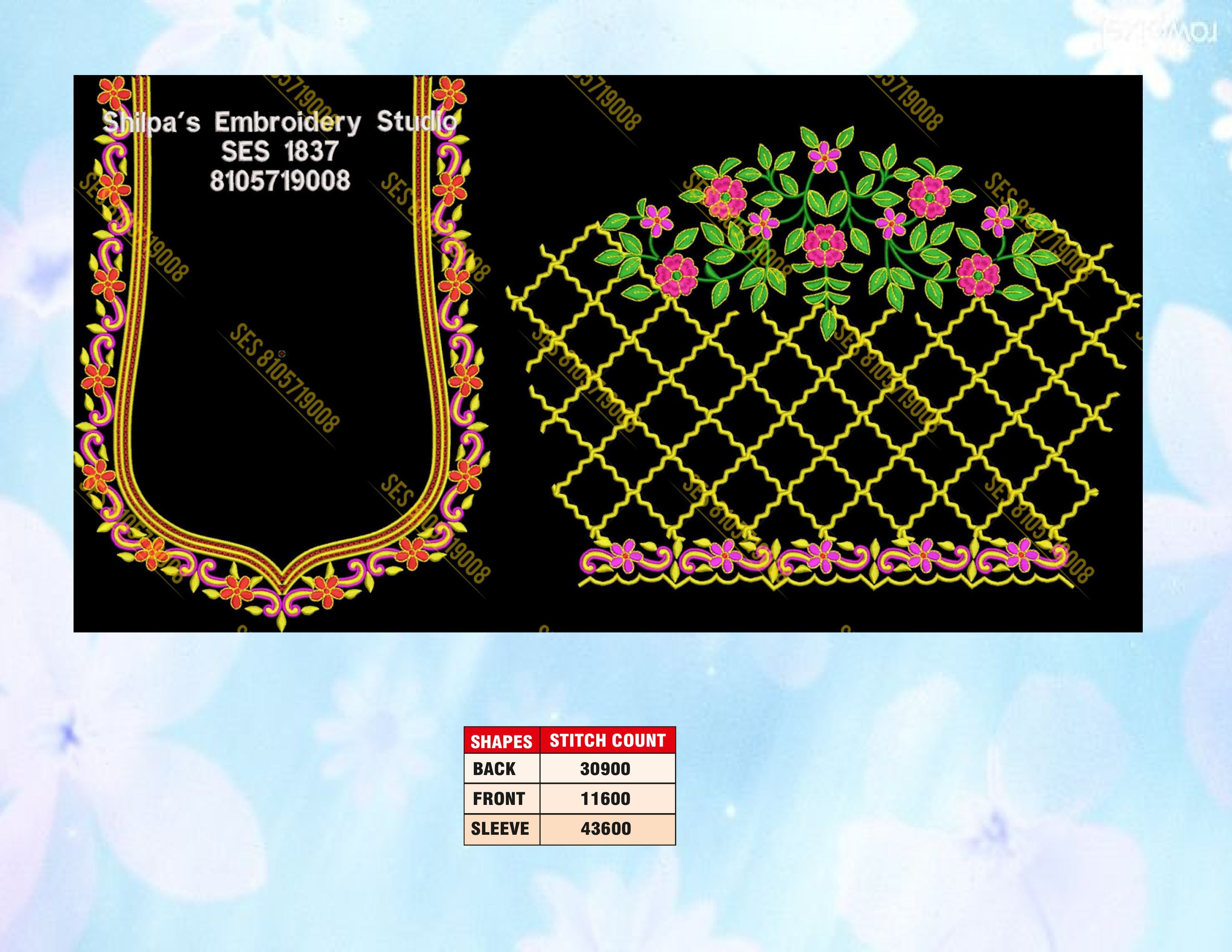 Embroidery Designs 1801-1900 Series