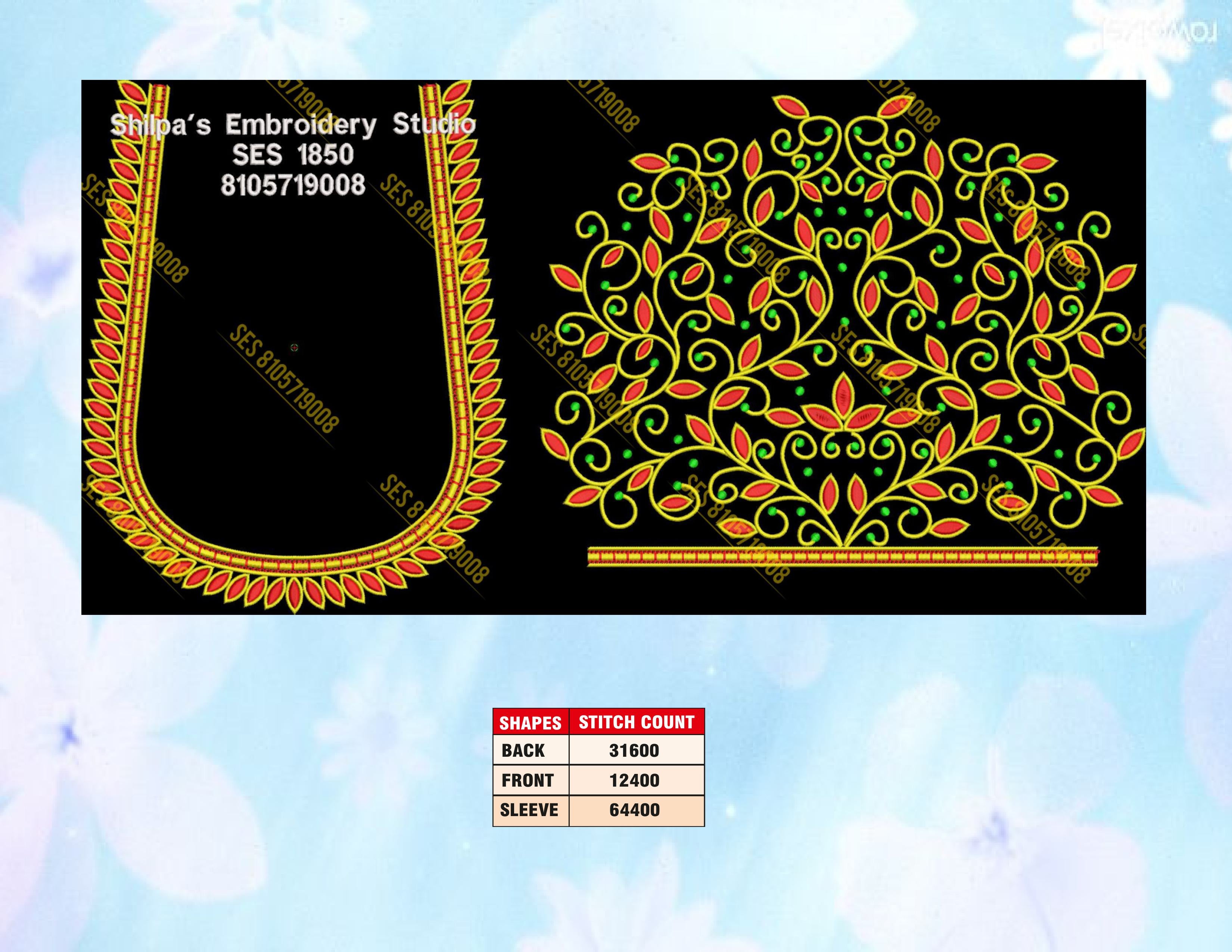 Embroidery Designs 1801-1900 Series