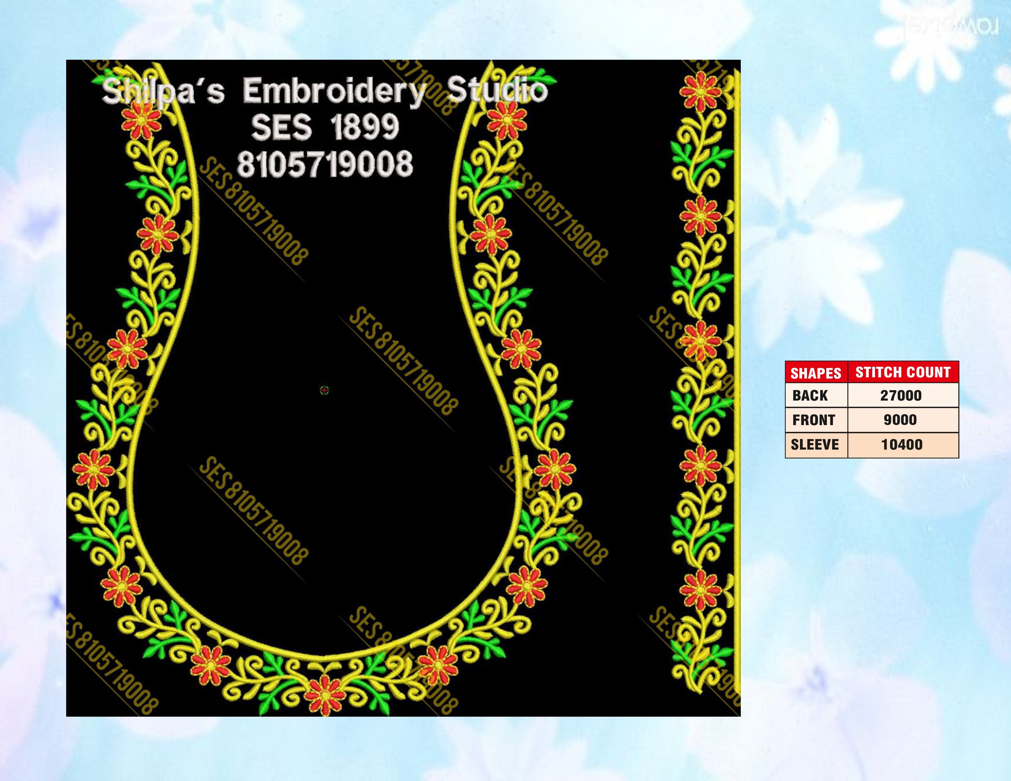 Embroidery Designs 1801-1900 Series