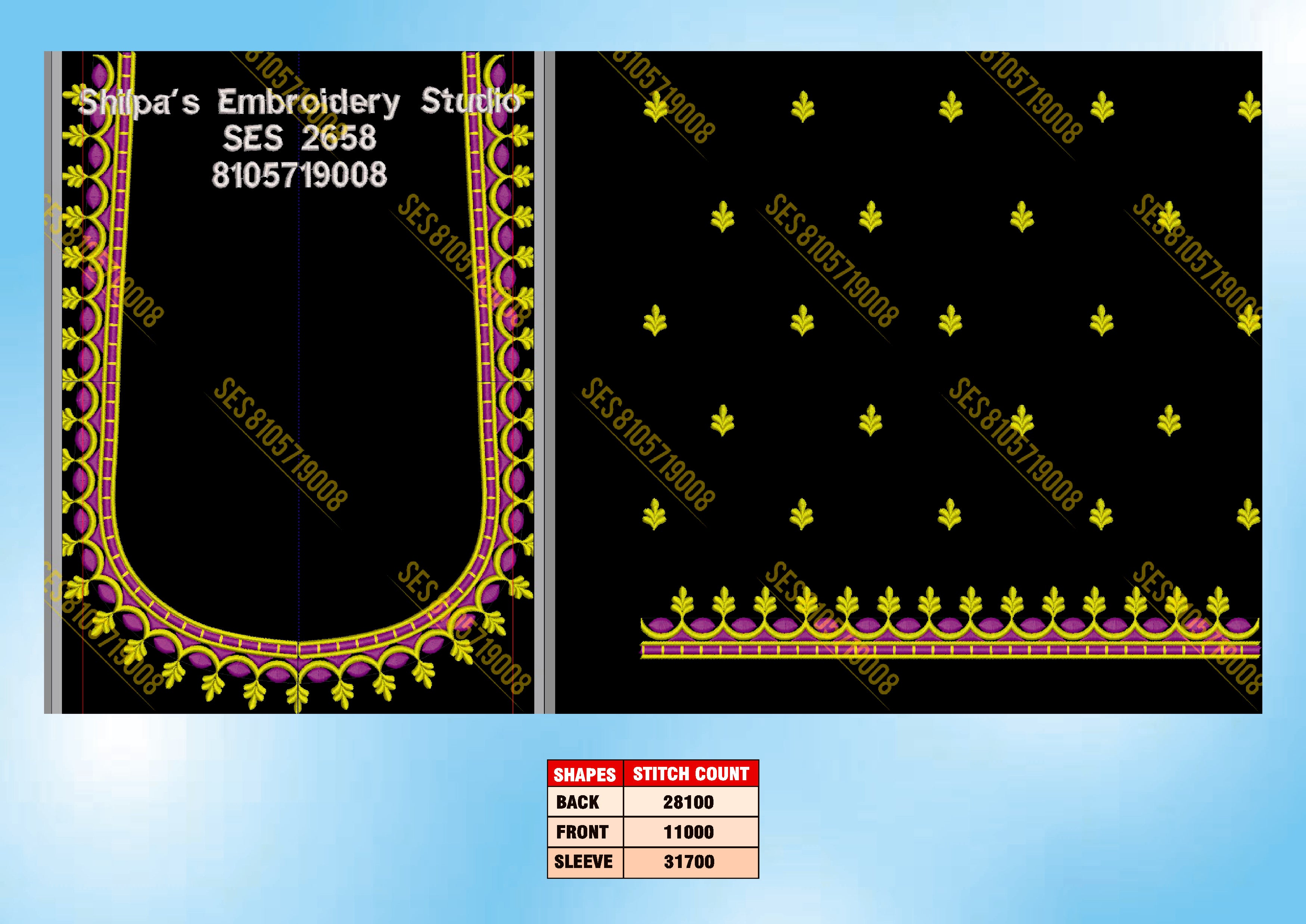 Embroidery Designs 2601-2700 Series
