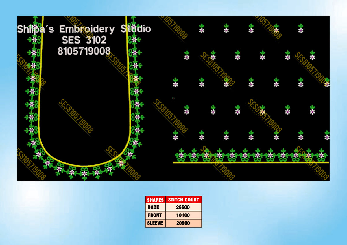 Embroidery Designs 3101-3200 Series