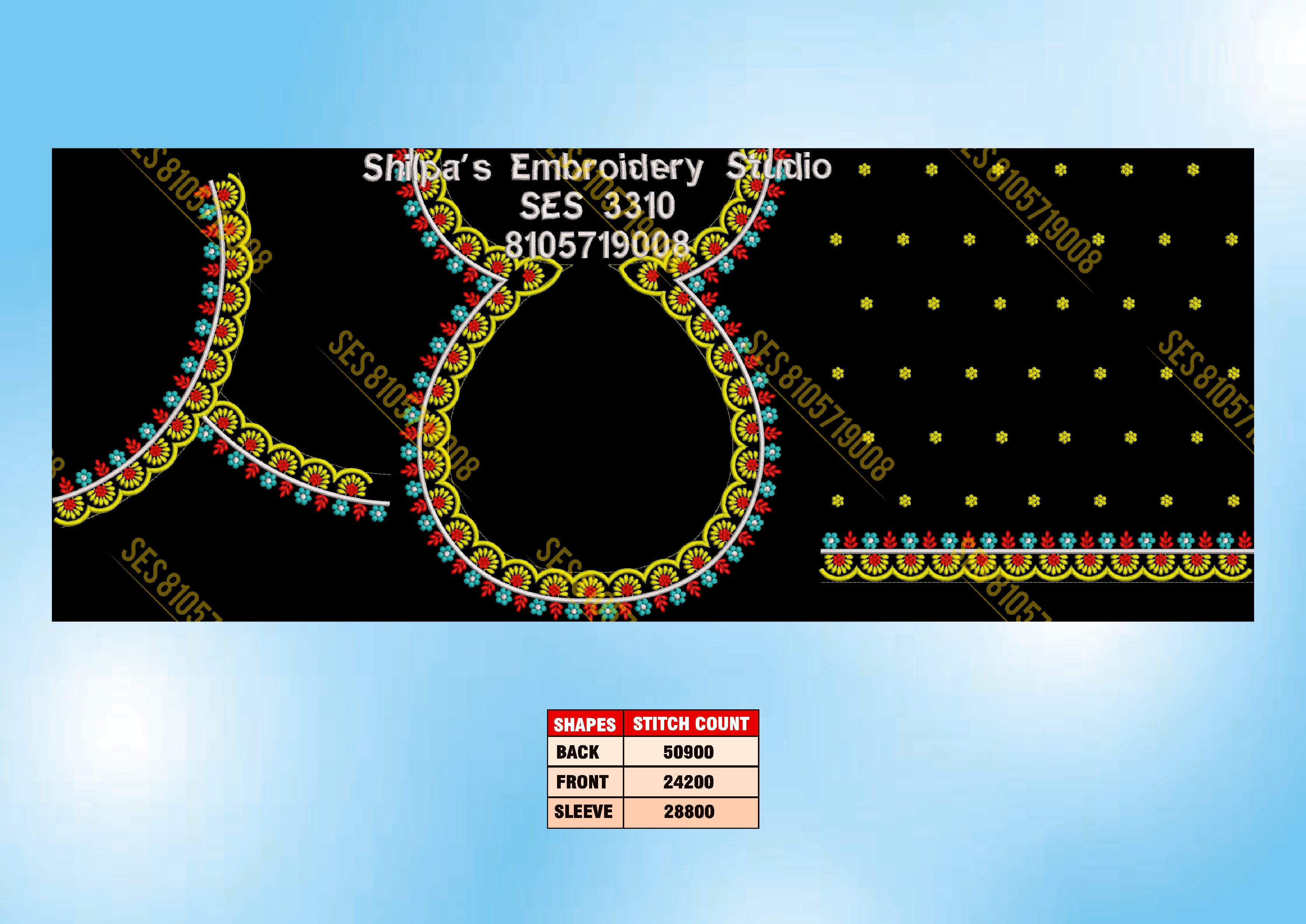 Embroidery Designs 3301-3400 Series