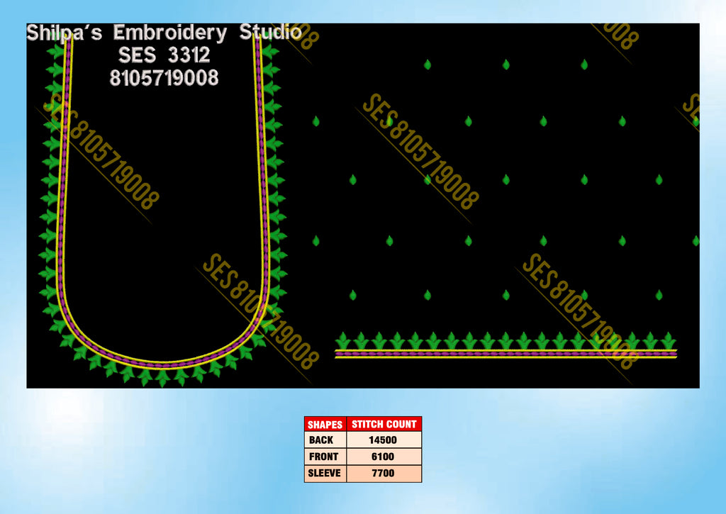 Embroidery Designs 3301-3400 Series