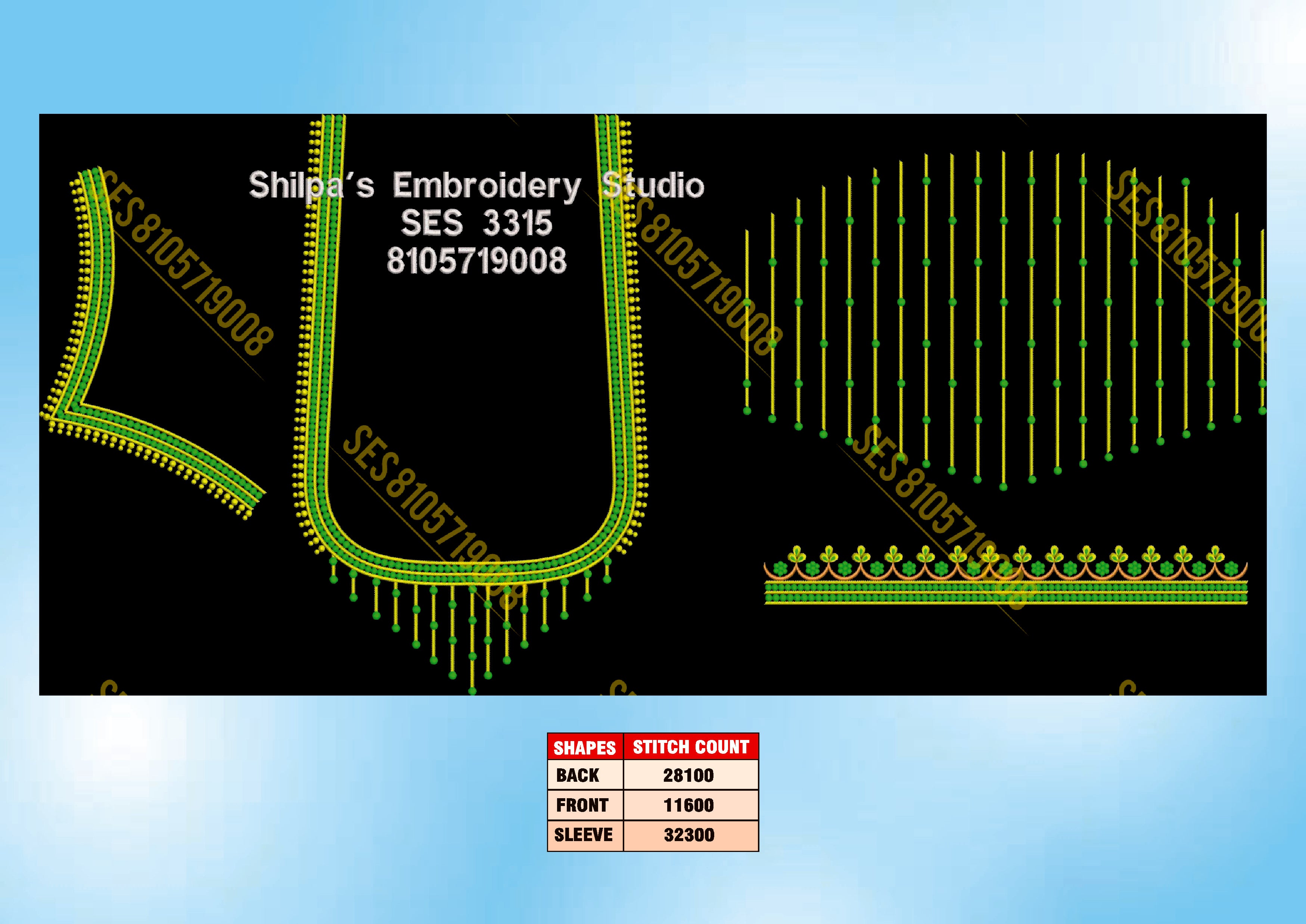 Embroidery Designs 3301-3400 Series