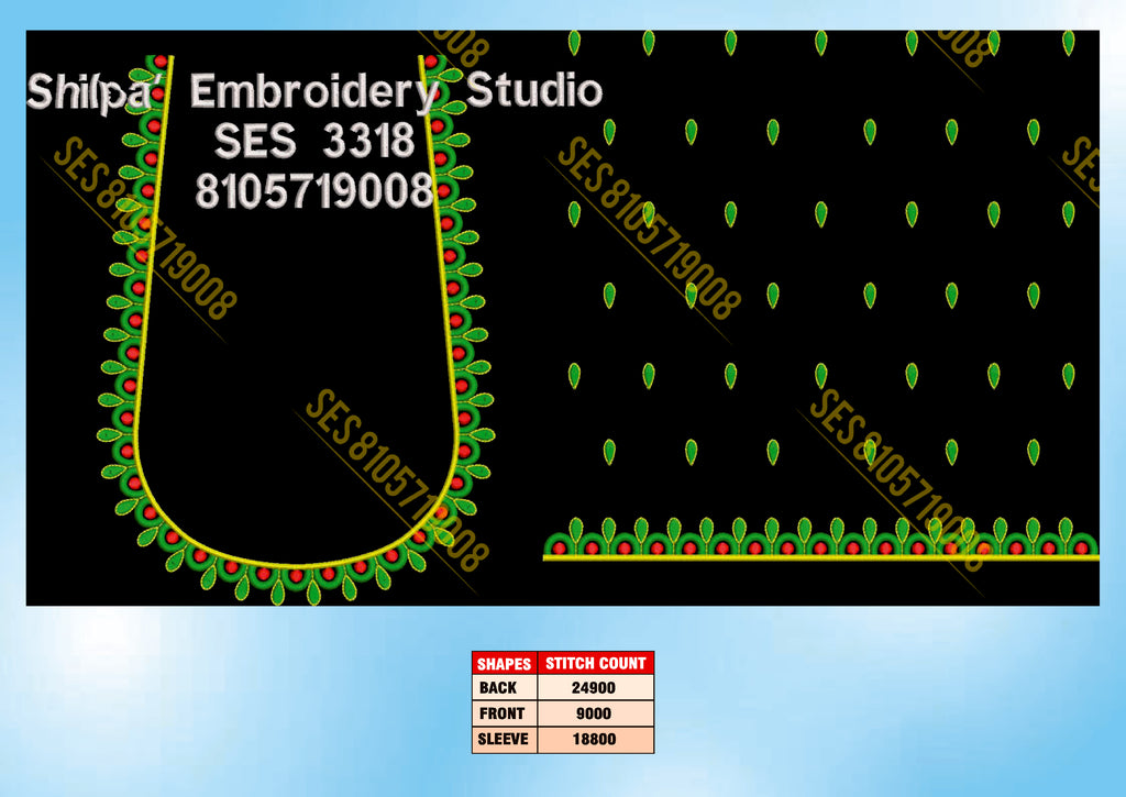 Embroidery Designs 3301-3400 Series