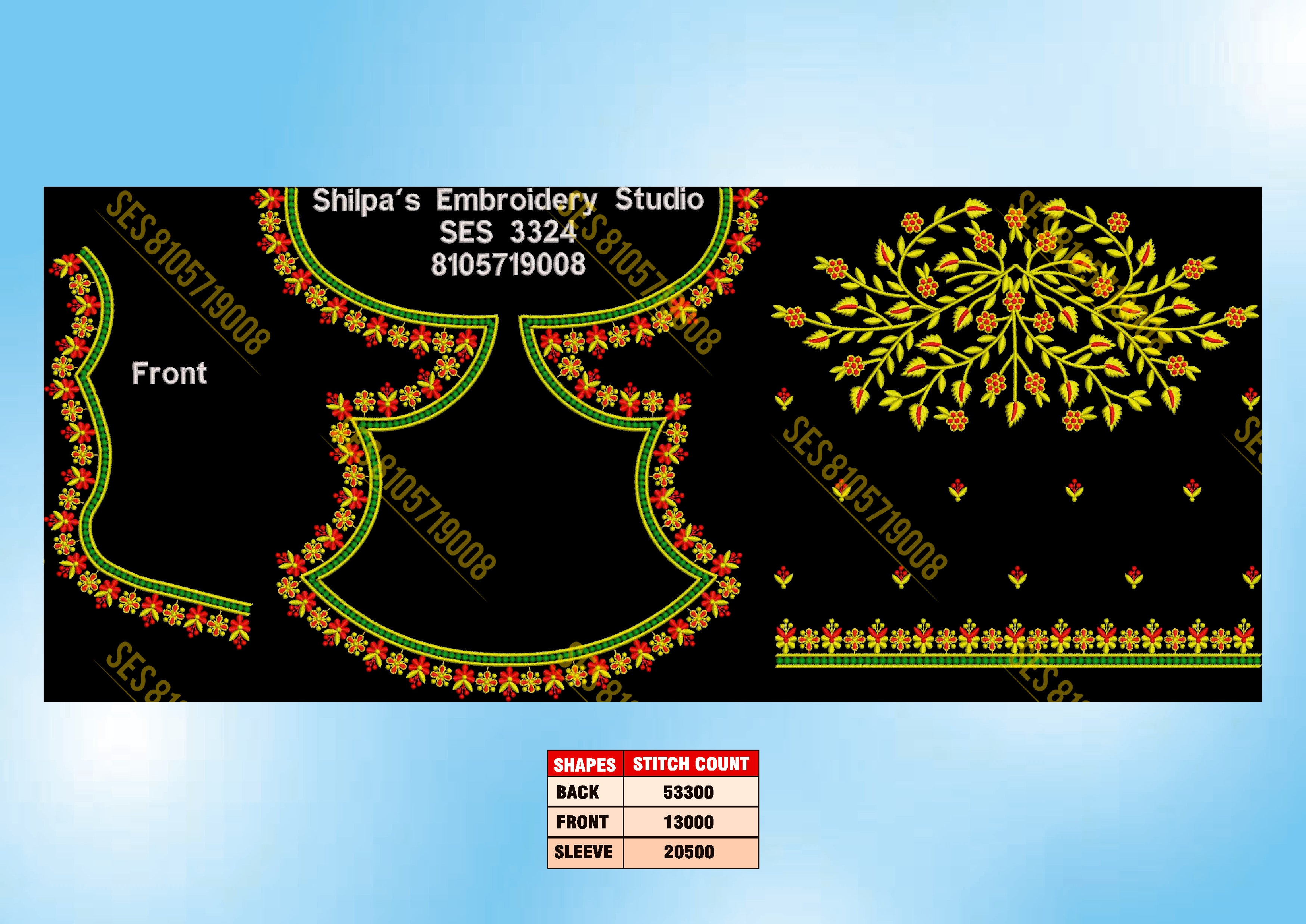 Embroidery Designs 3301-3400 Series