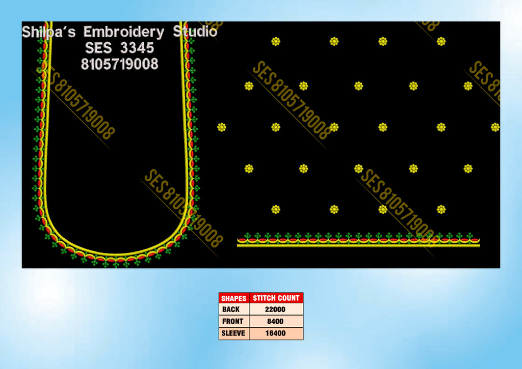 Embroidery Designs 3301-3400 Series