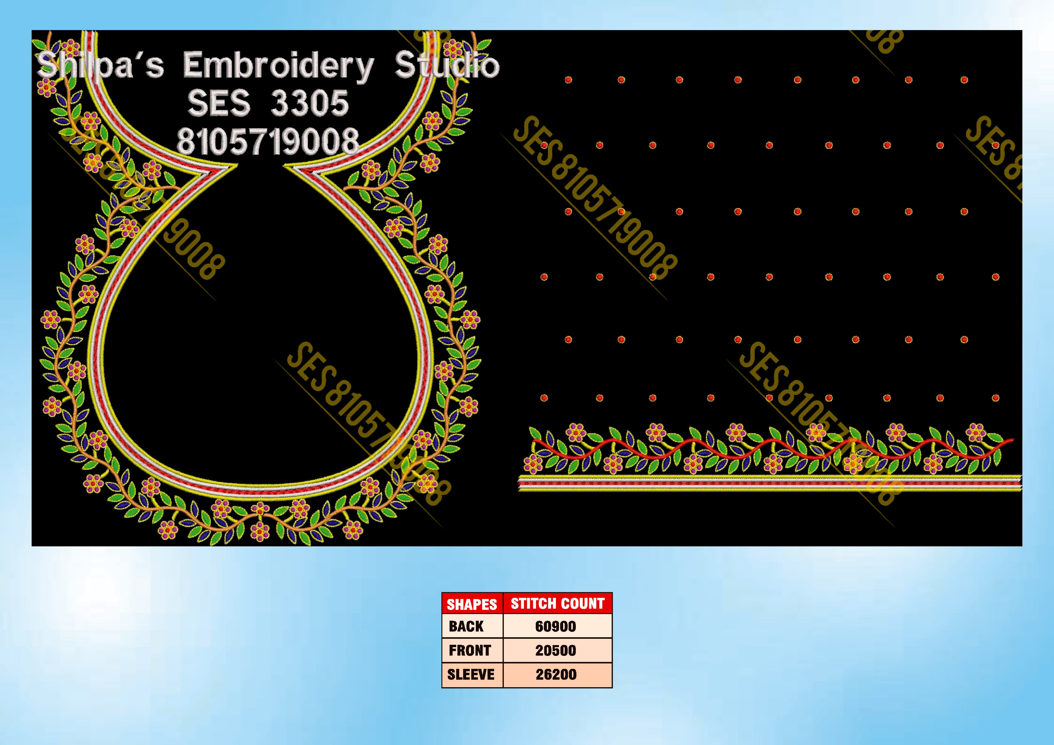 Embroidery Designs 3301-3400 Series