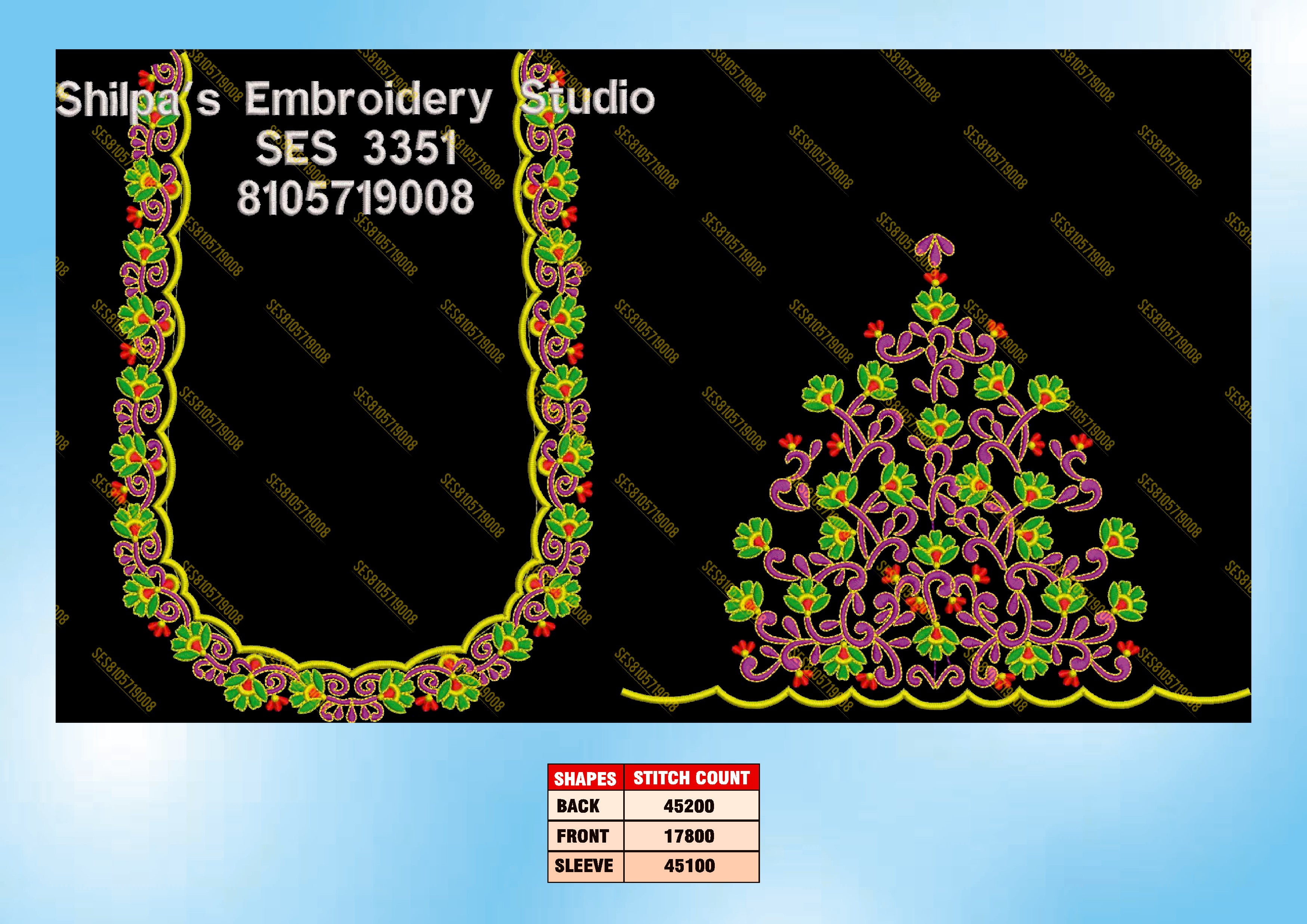 Embroidery Designs 3301-3400 Series