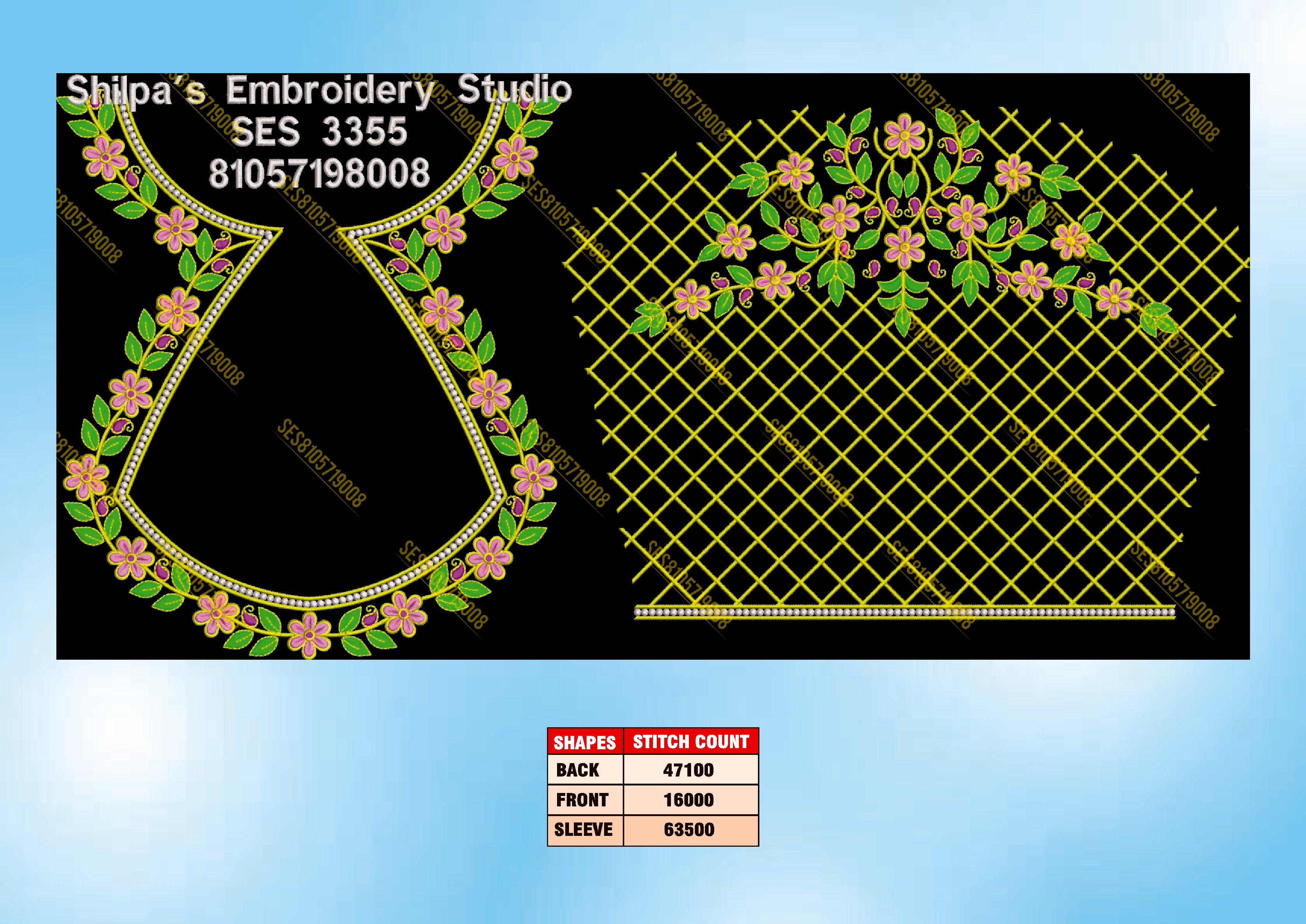 Embroidery Designs 3301-3400 Series
