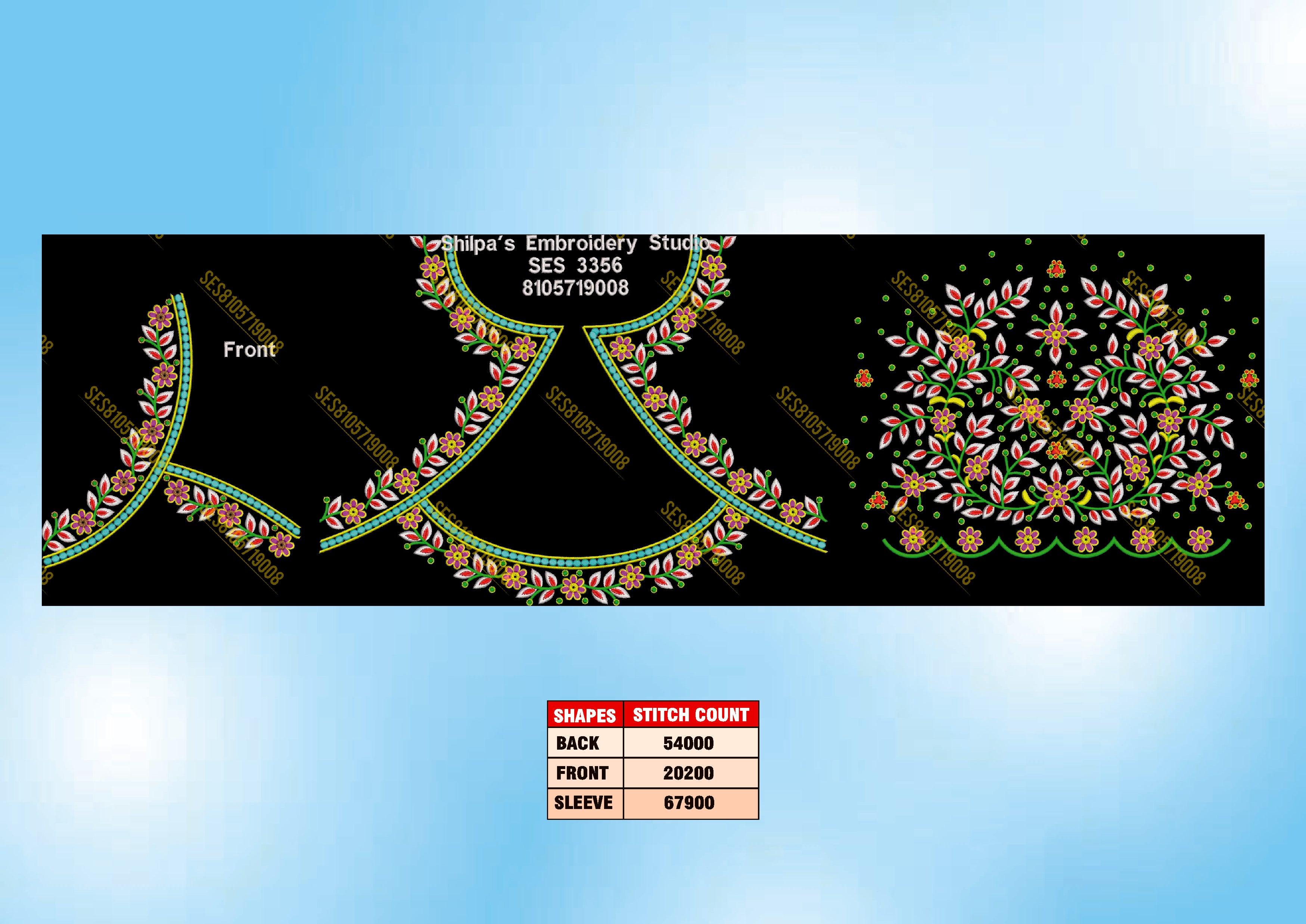 Embroidery Designs 3301-3400 Series