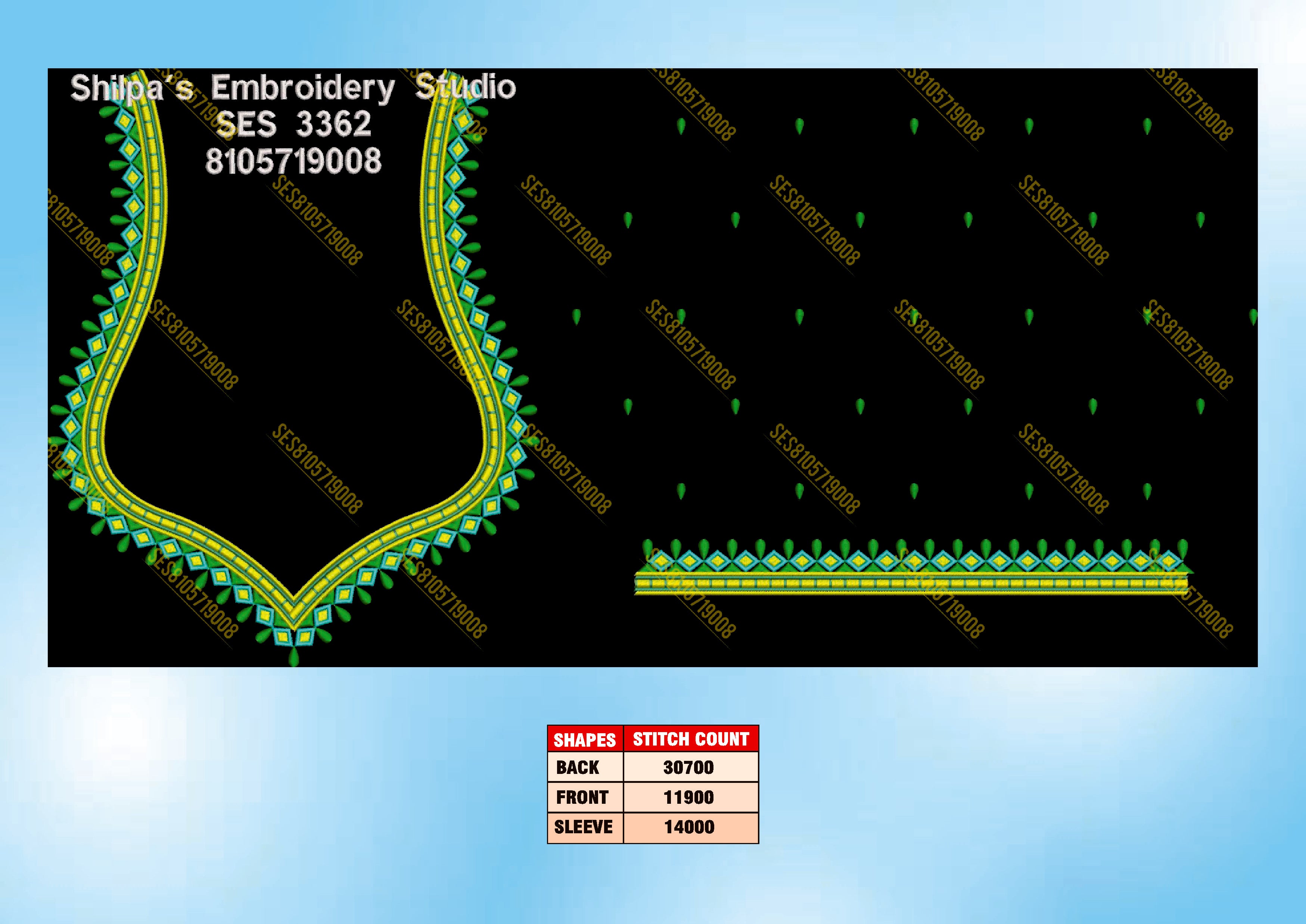 Embroidery Designs 3301-3400 Series