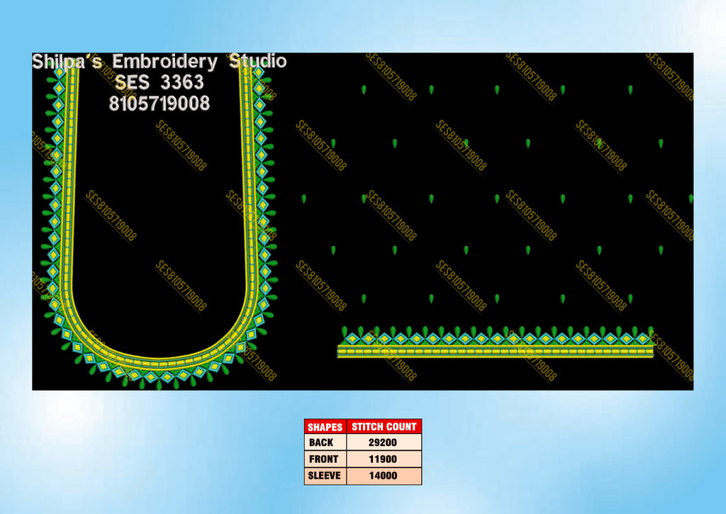 Embroidery Designs 3301-3400 Series