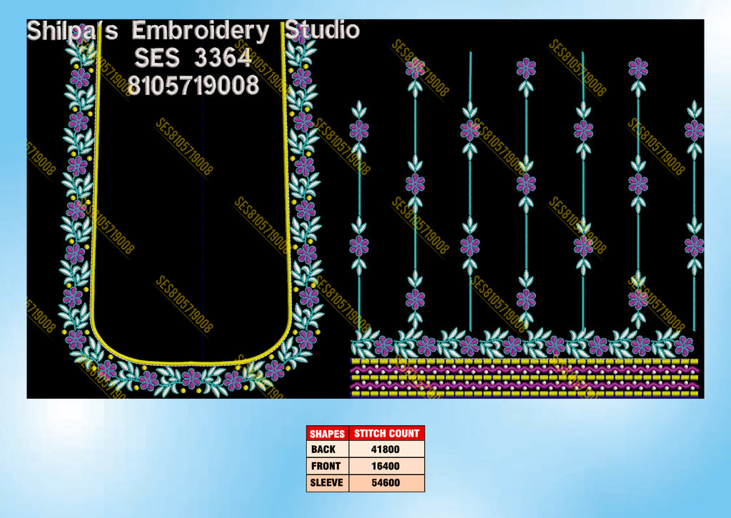 Embroidery Designs 3301-3400 Series