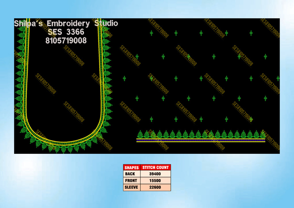 Embroidery Designs 3301-3400 Series