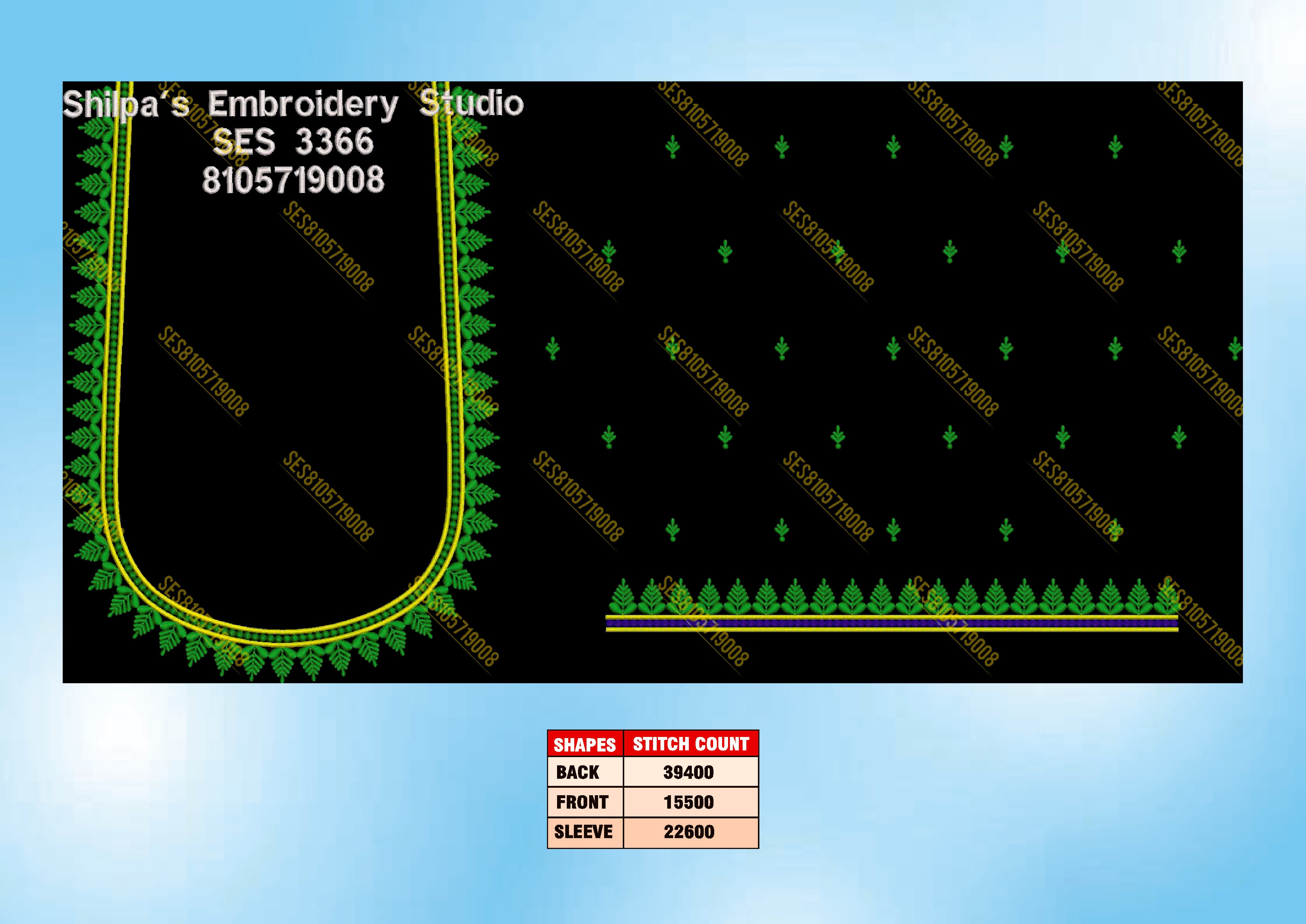 Embroidery Designs 3301-3400 Series