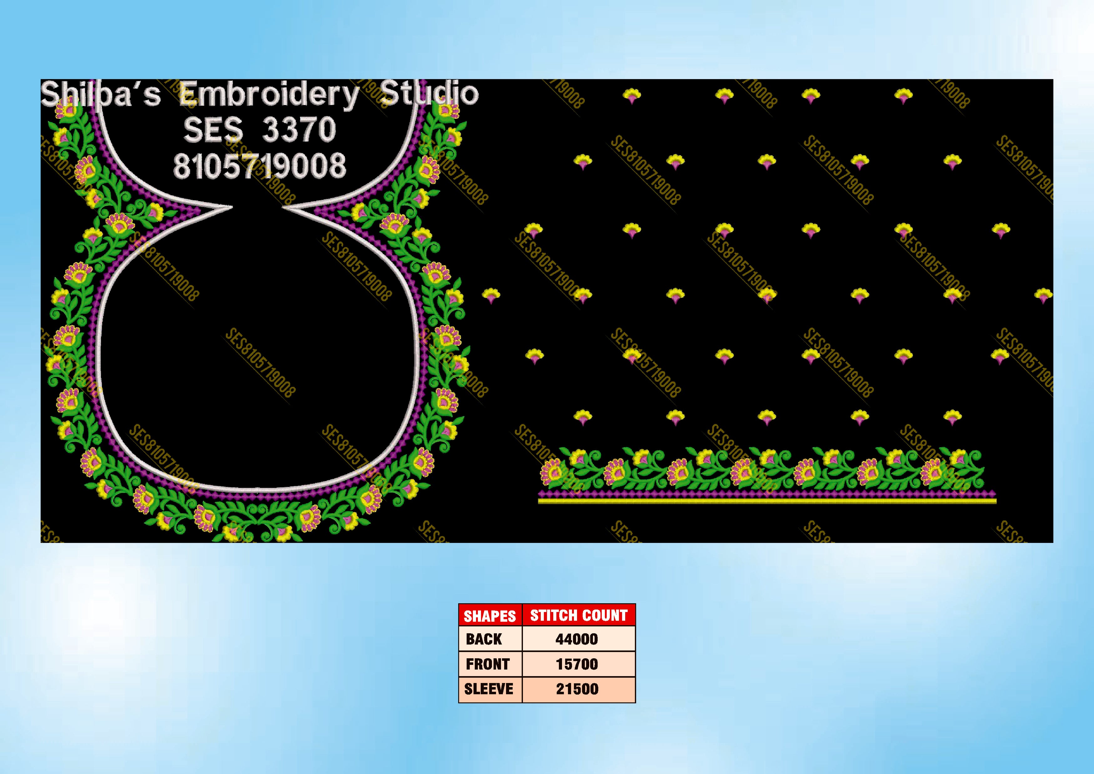 Embroidery Designs 3301-3400 Series