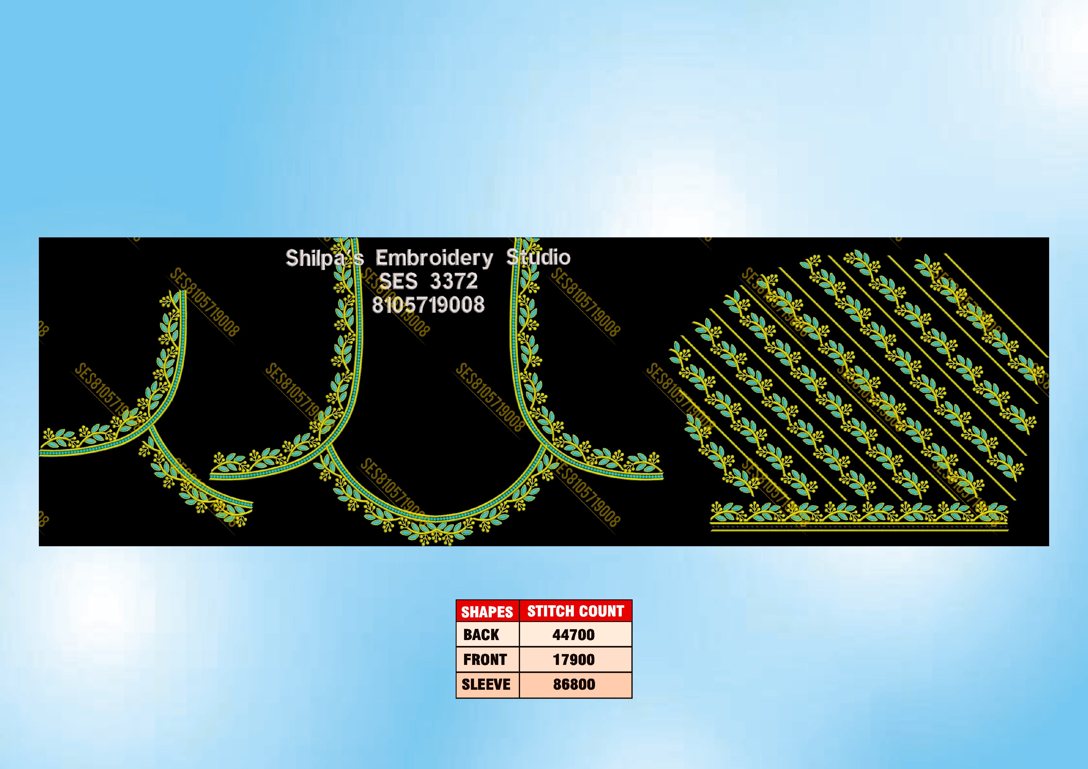Embroidery Designs 3301-3400 Series