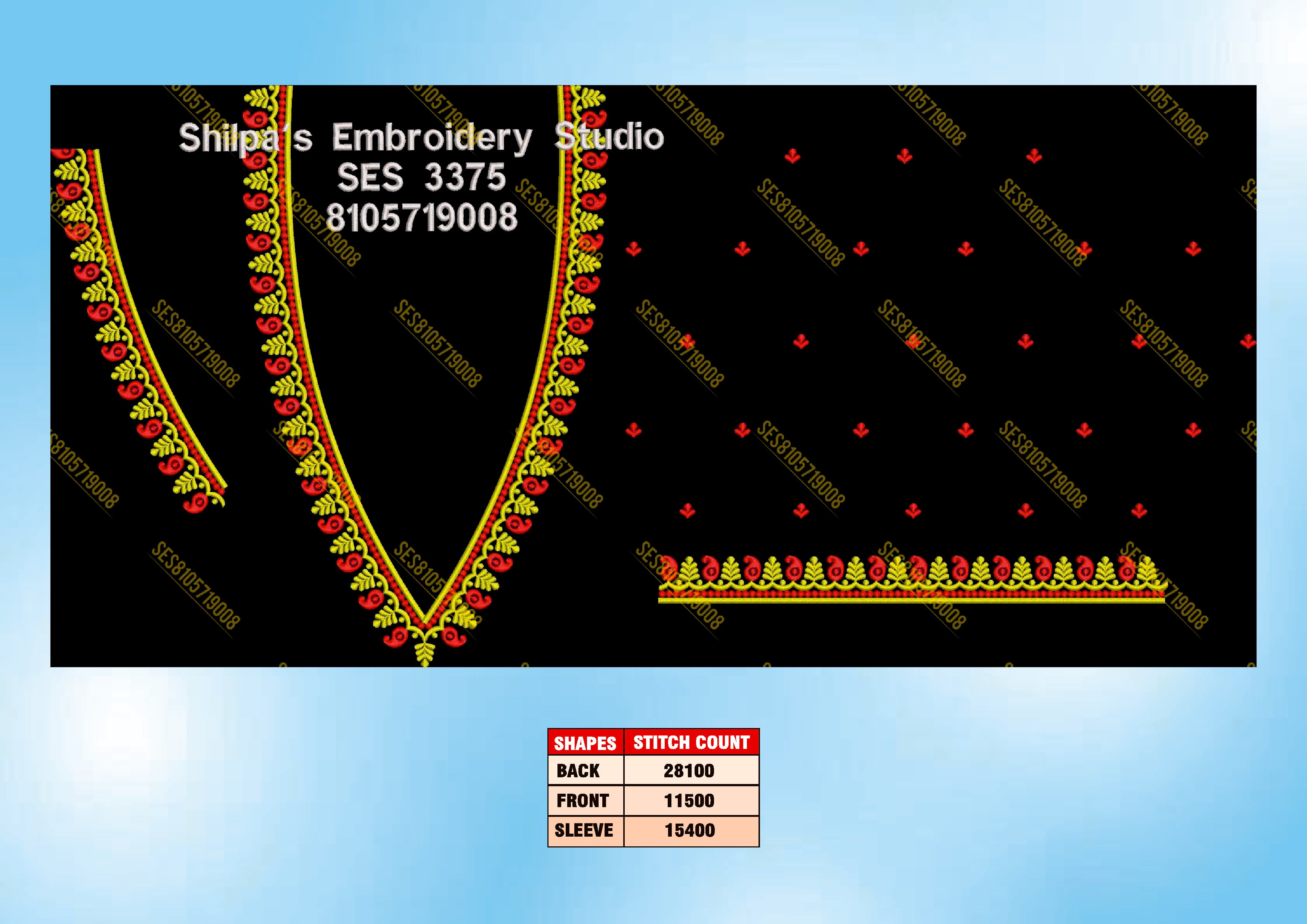Embroidery Designs 3301-3400 Series