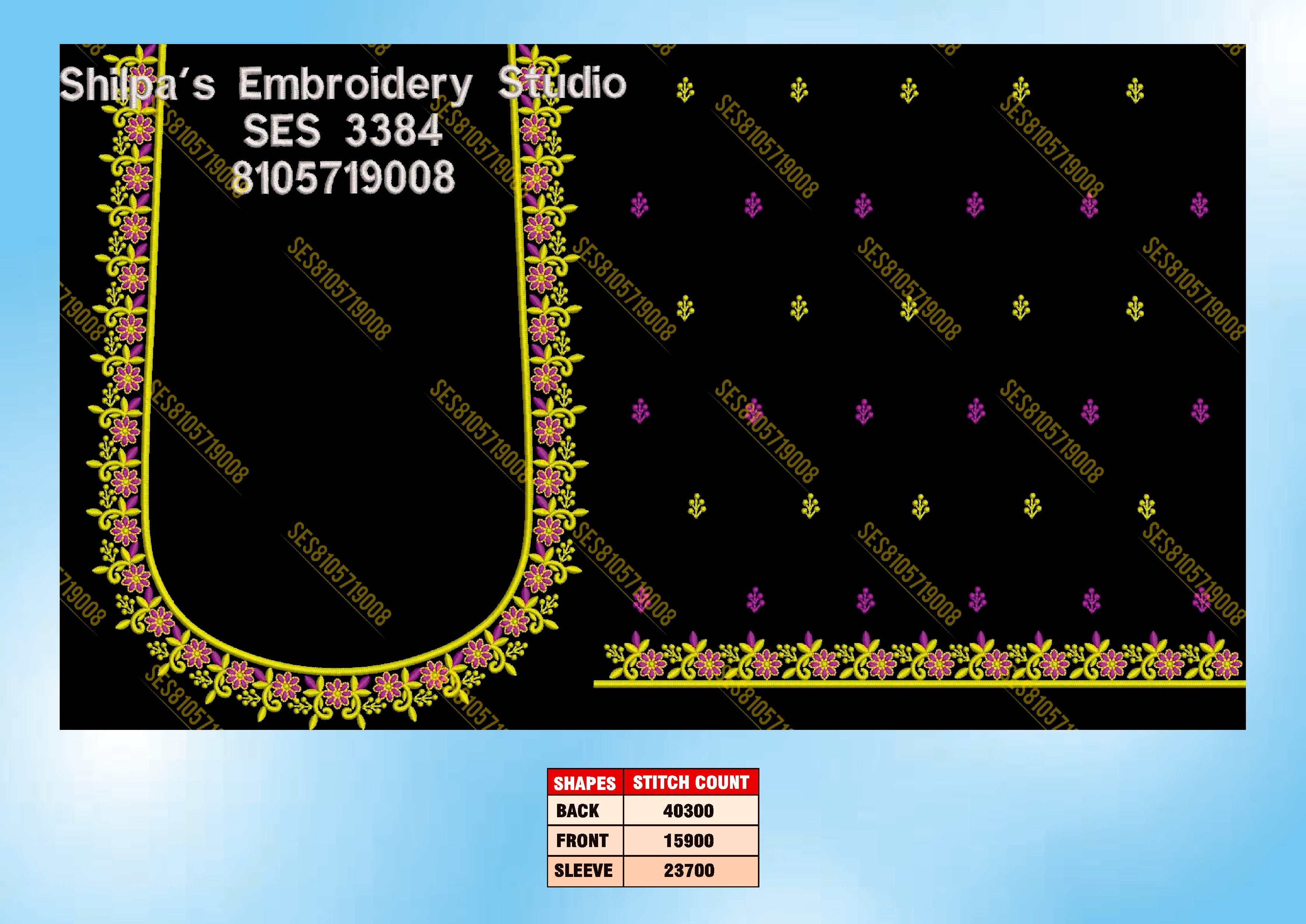Embroidery Designs 3301-3400 Series