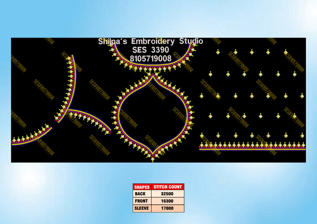 Embroidery Designs 3301-3400 Series